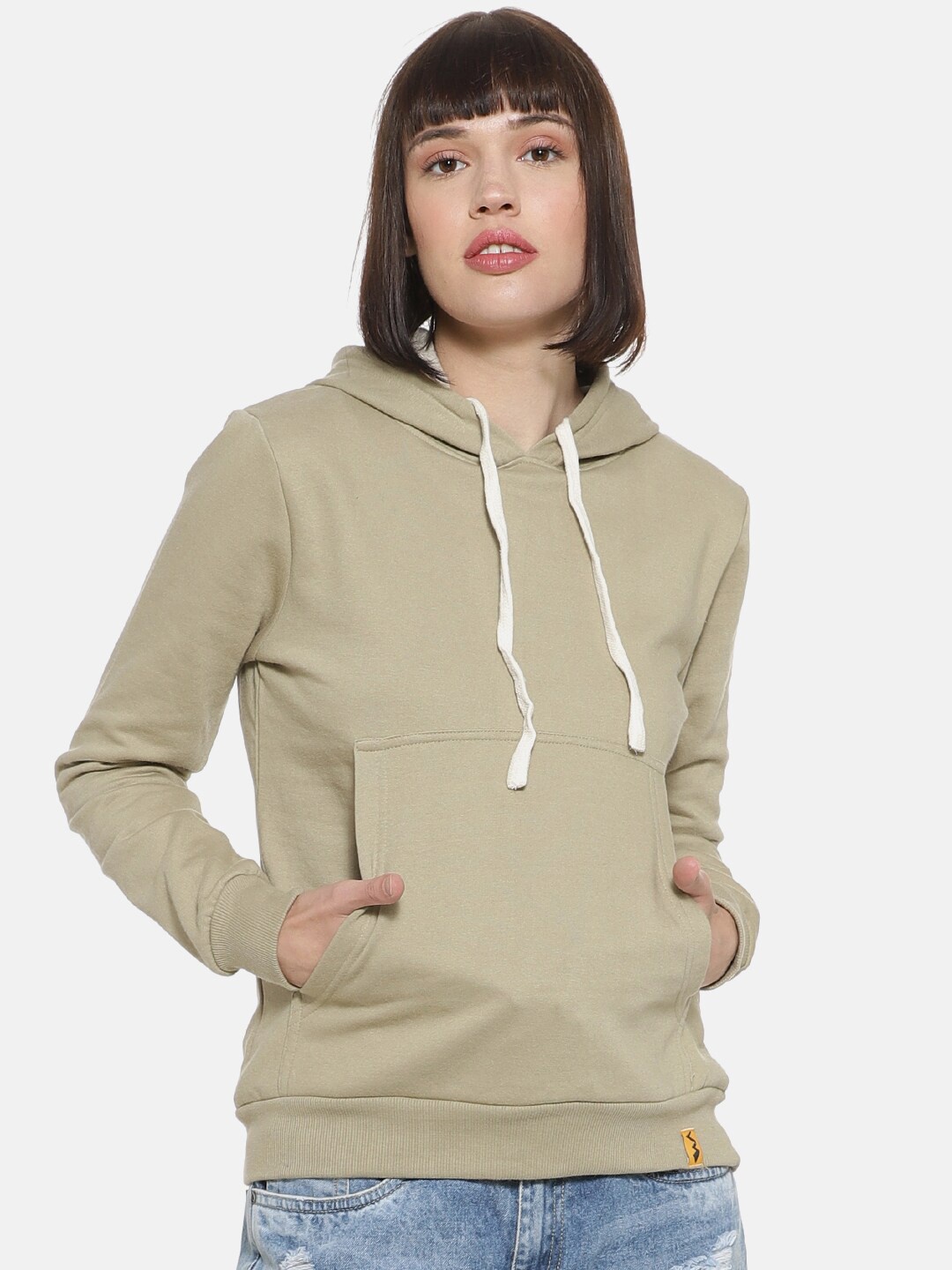 

Campus Sutra Women Olive Green Sweatshirt