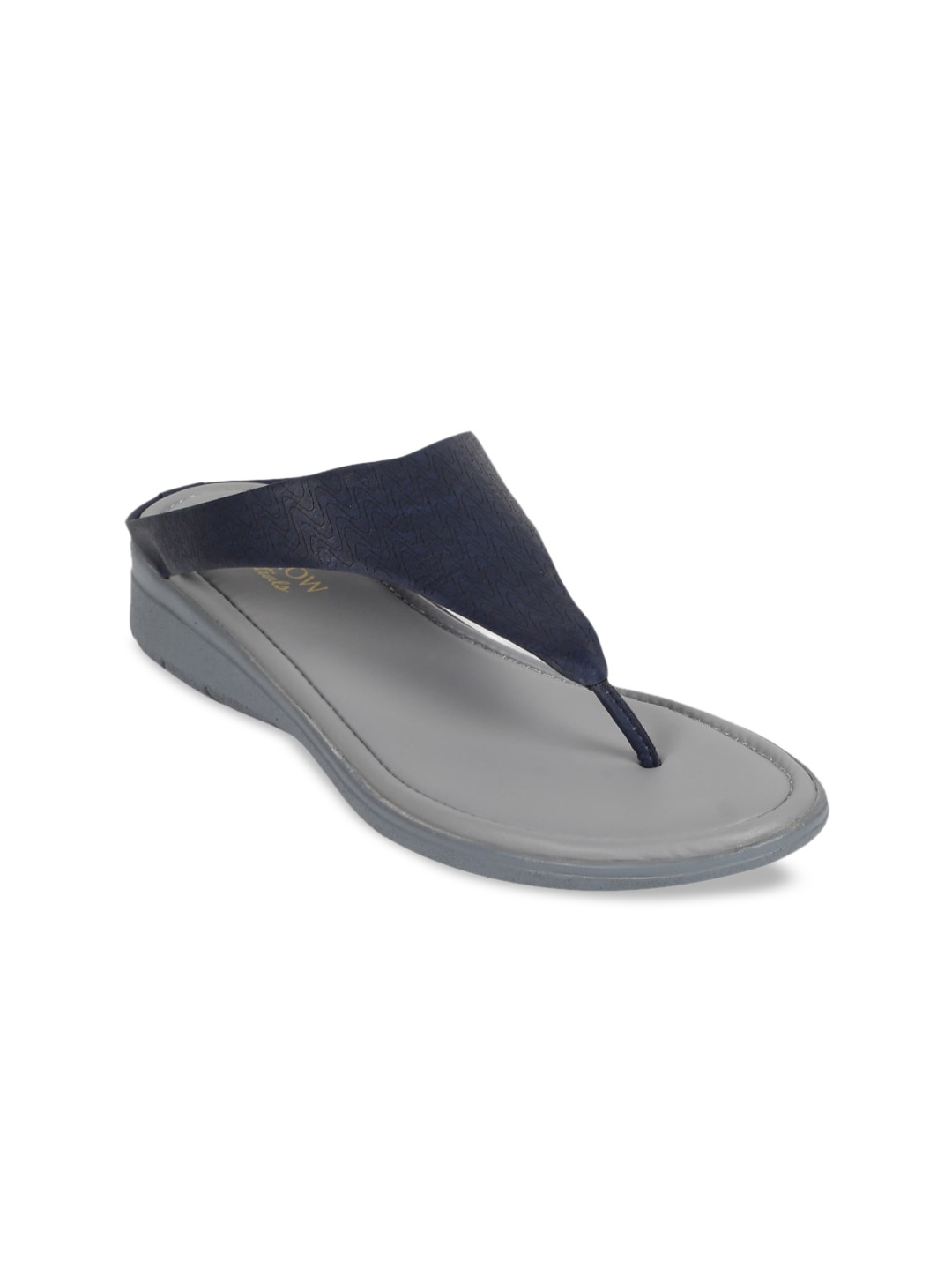 

Monrow Navy Blue Embellished PU Wedge Sandals