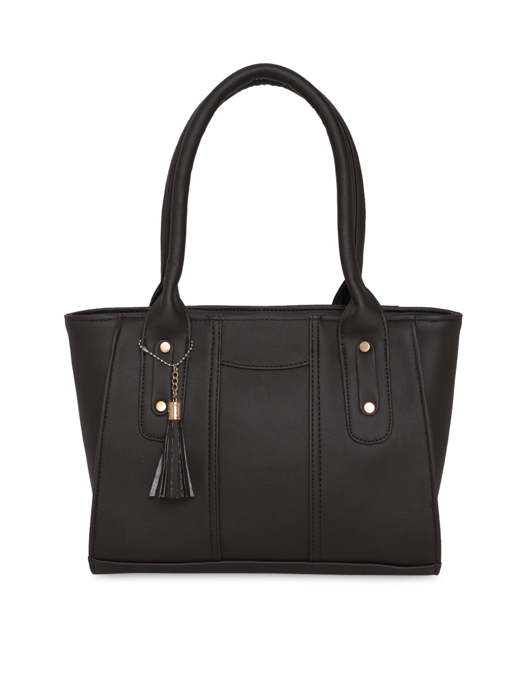 

Fostelo Coffee Brown Structured Handheld Bag with Tasselled