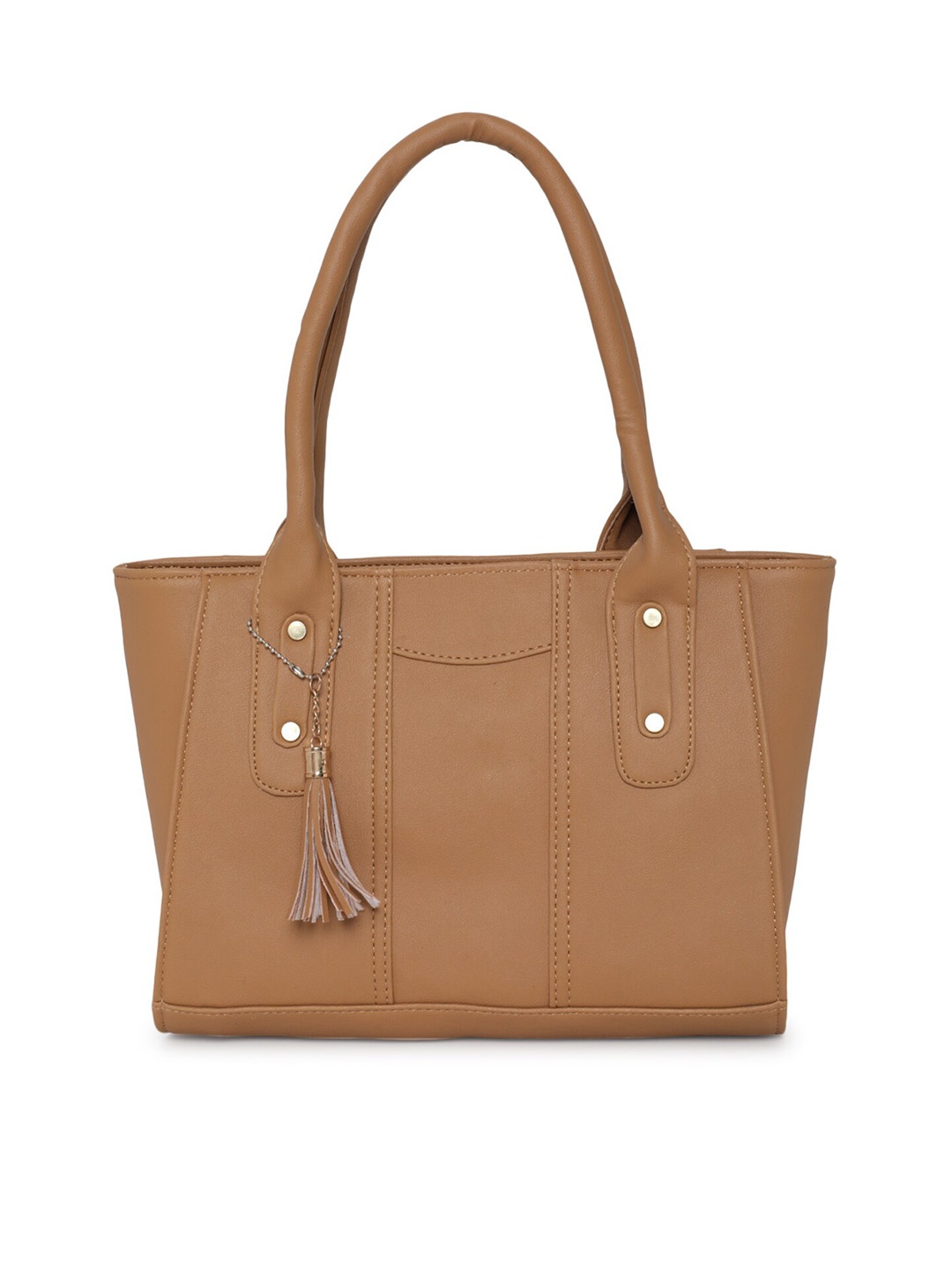 

Fostelo Women Beige Structured Shoulder Bag with Tassels