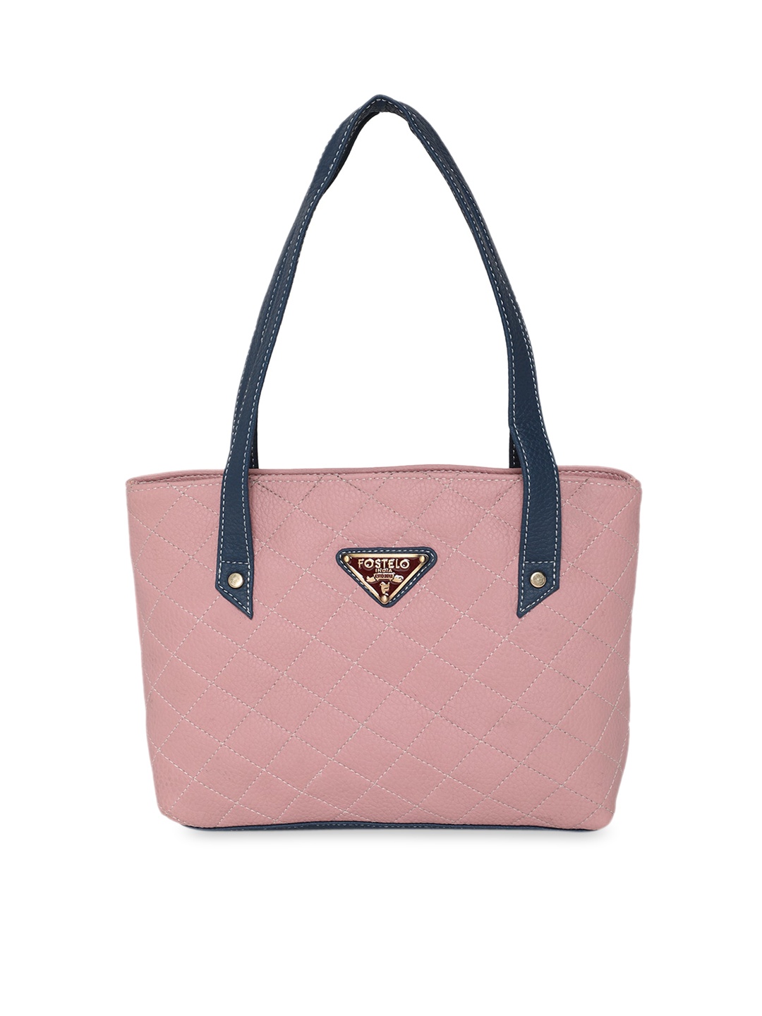 

Fostelo Women Pink & Blue Quilted Structured Shoulder Bag