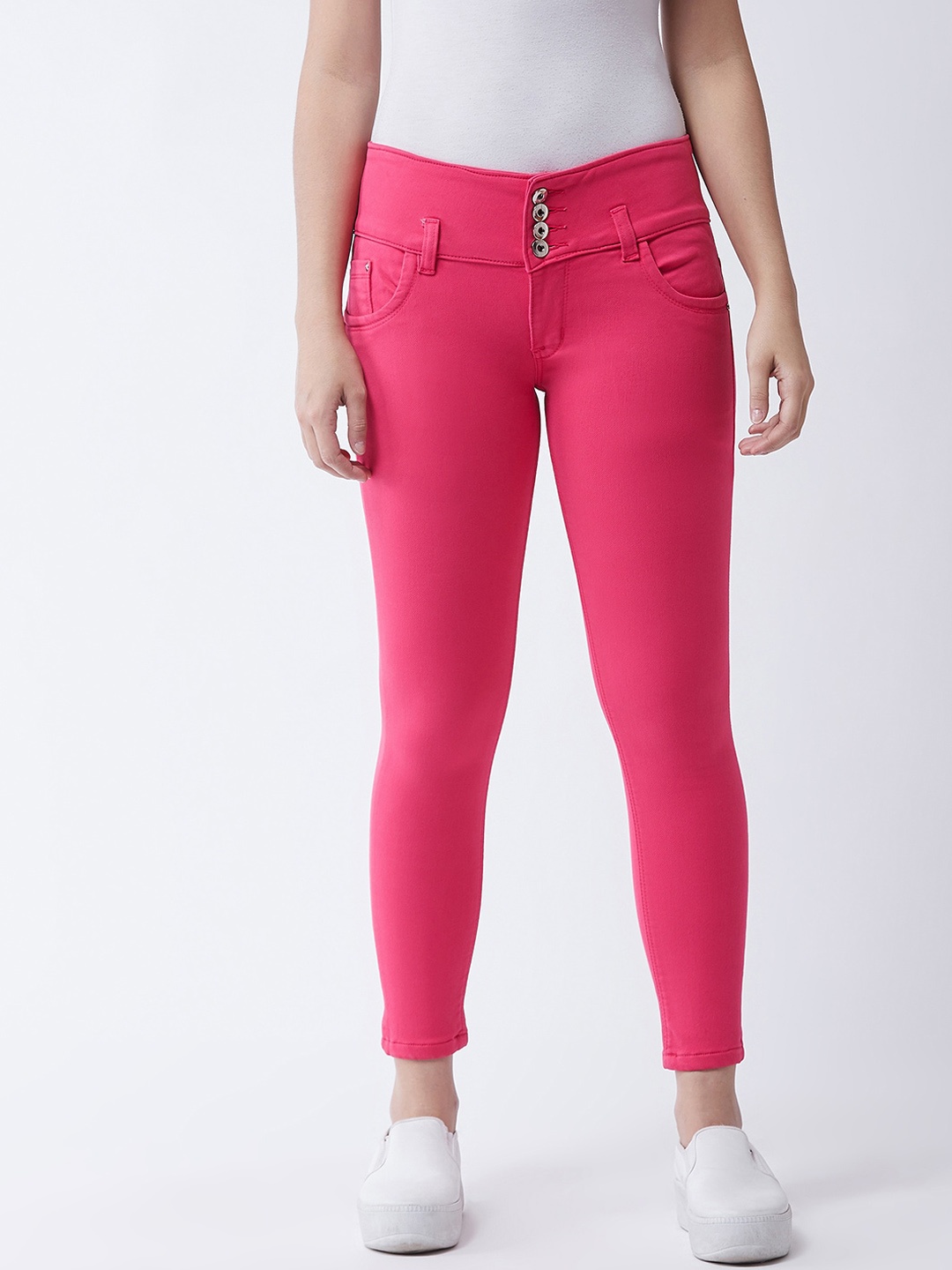 

Purple Feather Women Pink Skinny Fit High-Rise Stretchable Jeans