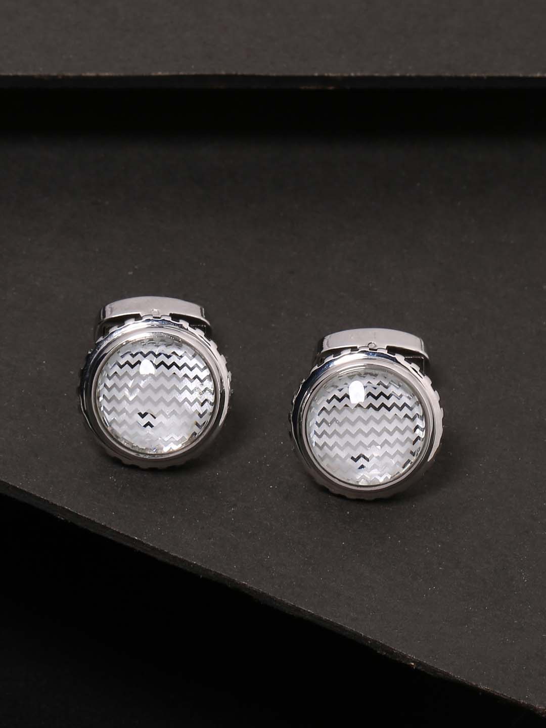 

Tistabene Men White Corporate Whale Back Round Cufflinks