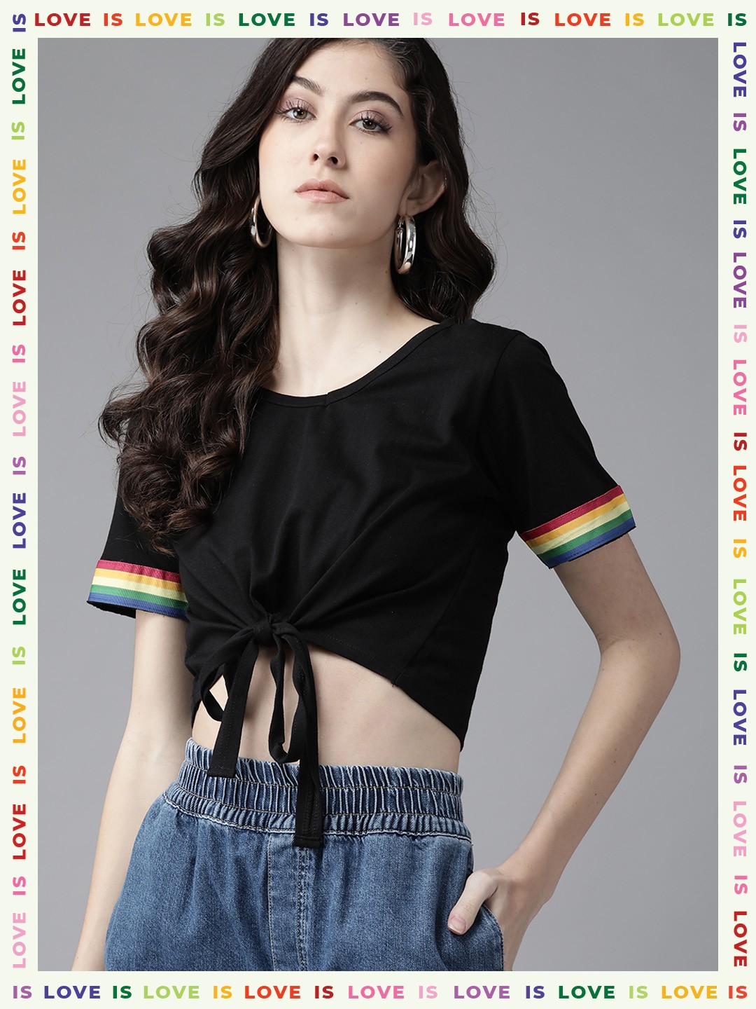 

The Dry State Black Solid Crop Top