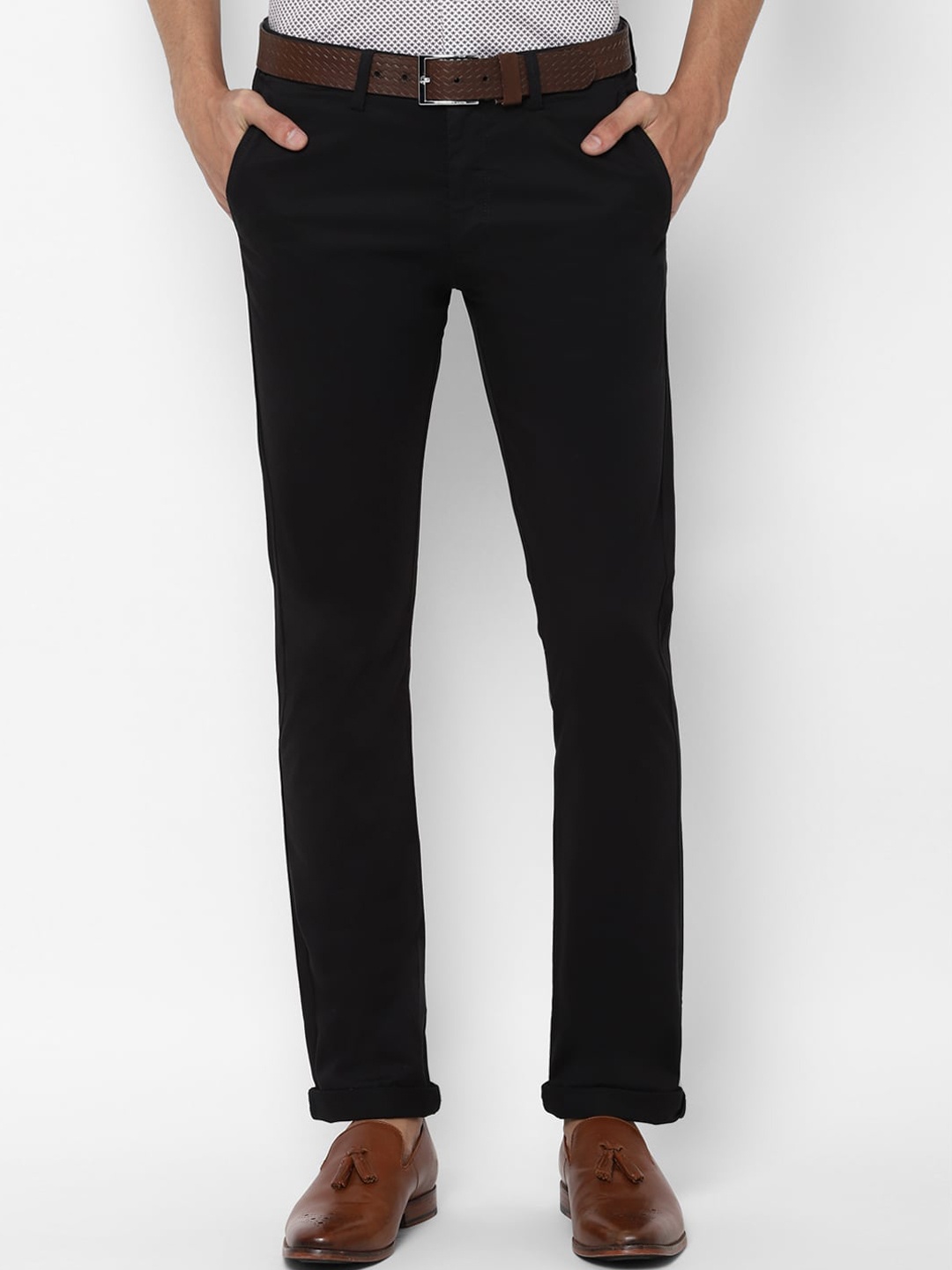 

Allen Solly Men Black Slim Fit Formal Trousers