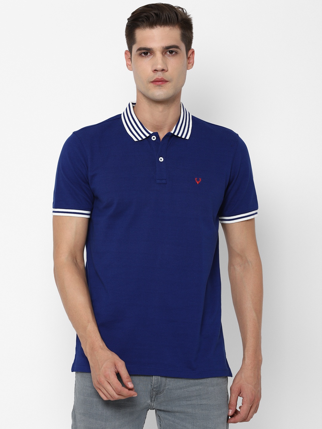 

Allen Solly Men Blue Polo Collar T-shirt