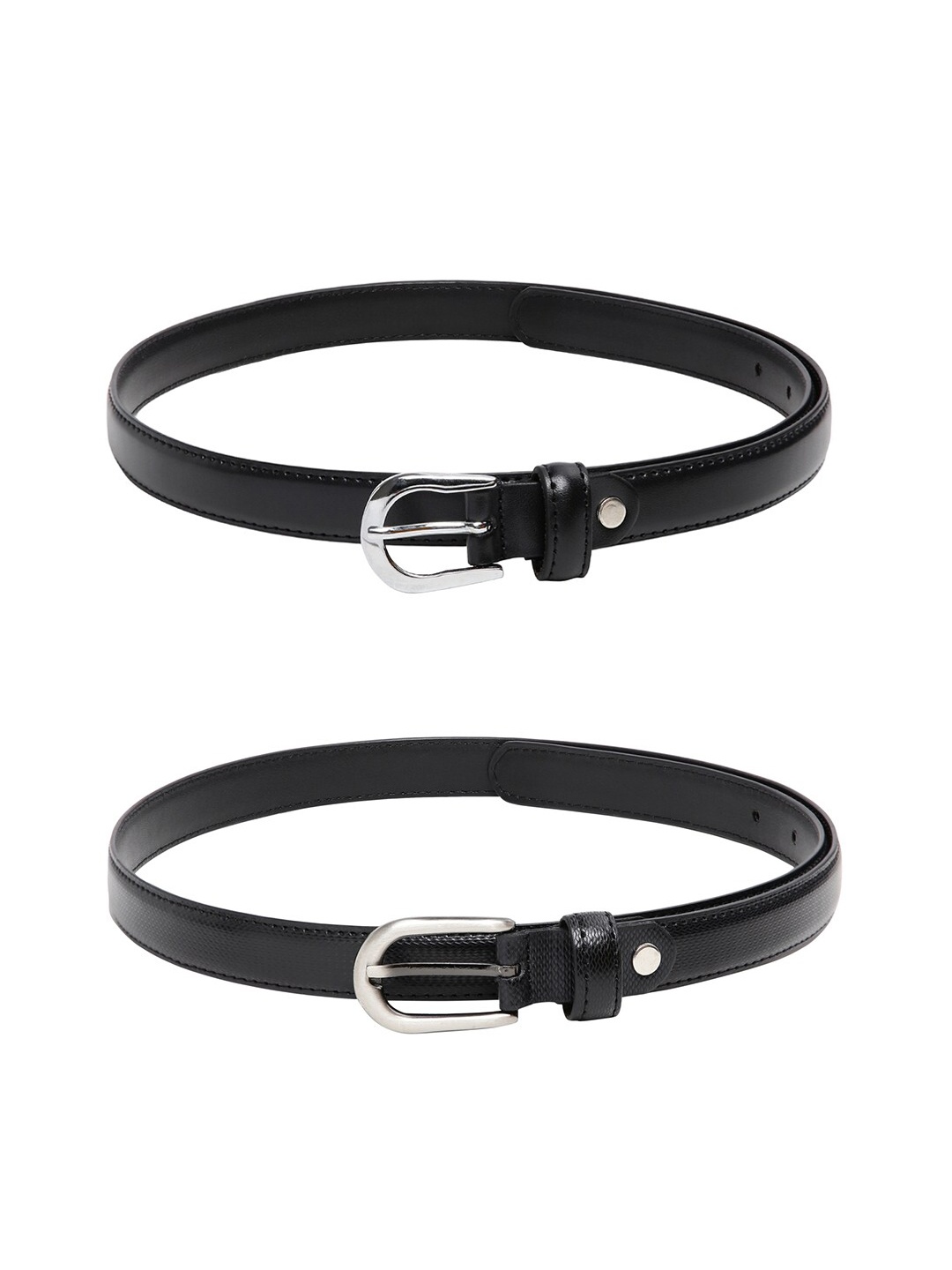 

CRUSSET Women Black Solid Pack of 2 Belts