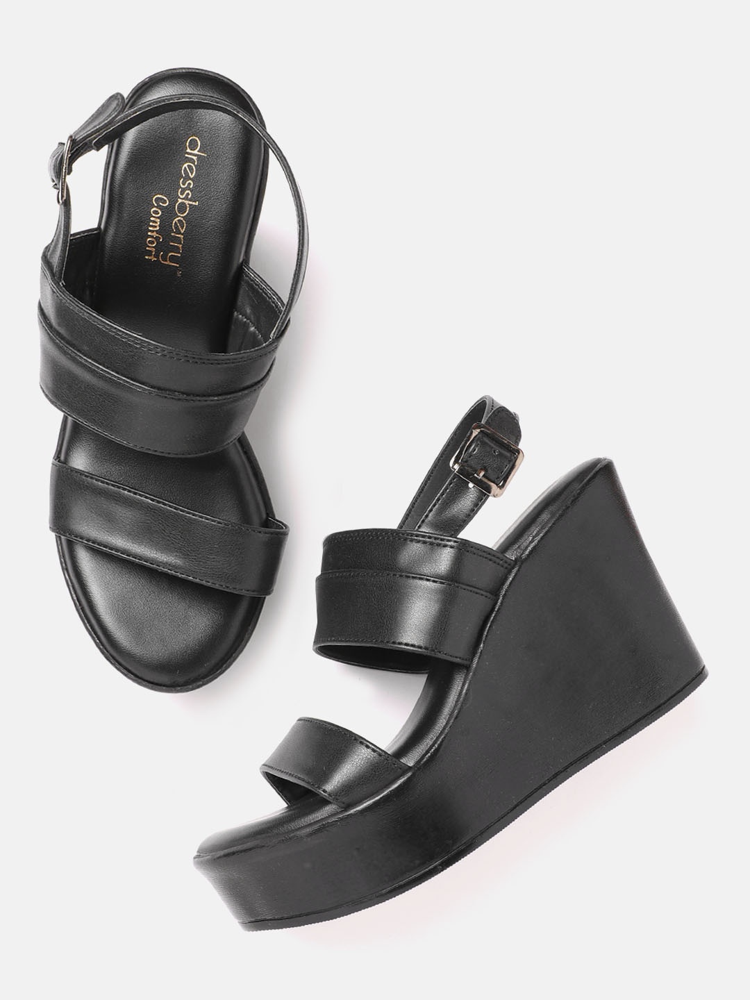 

DressBerry Women Black Wedge Solid Wedges