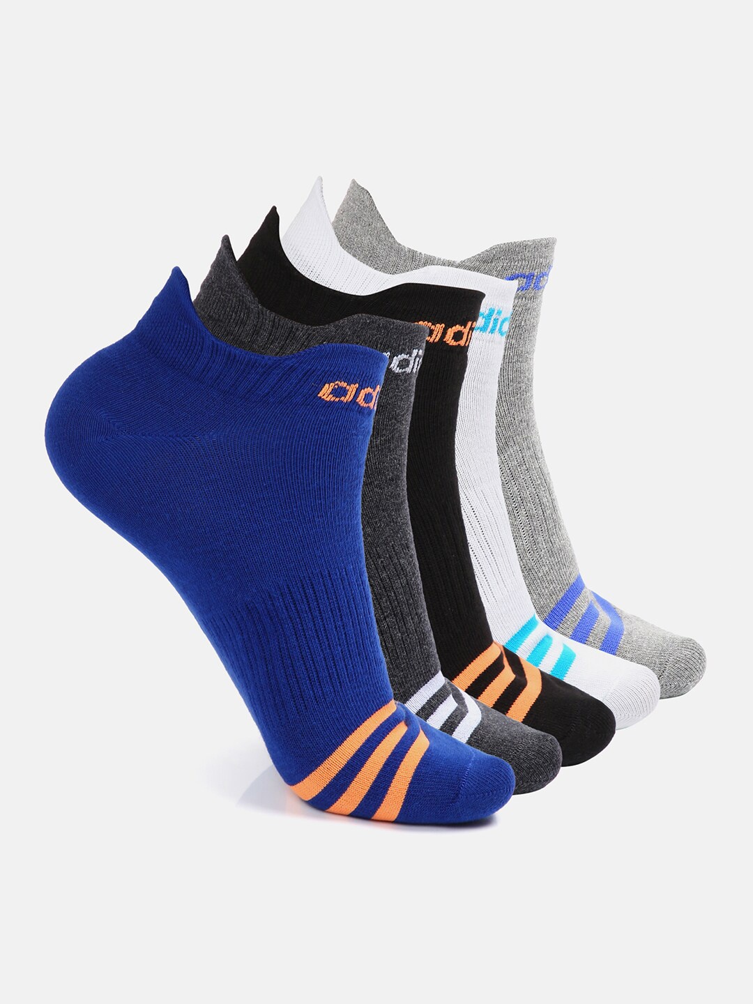 ADIDAS Men Pack Of 5 Assorted Ankle-Length Socks