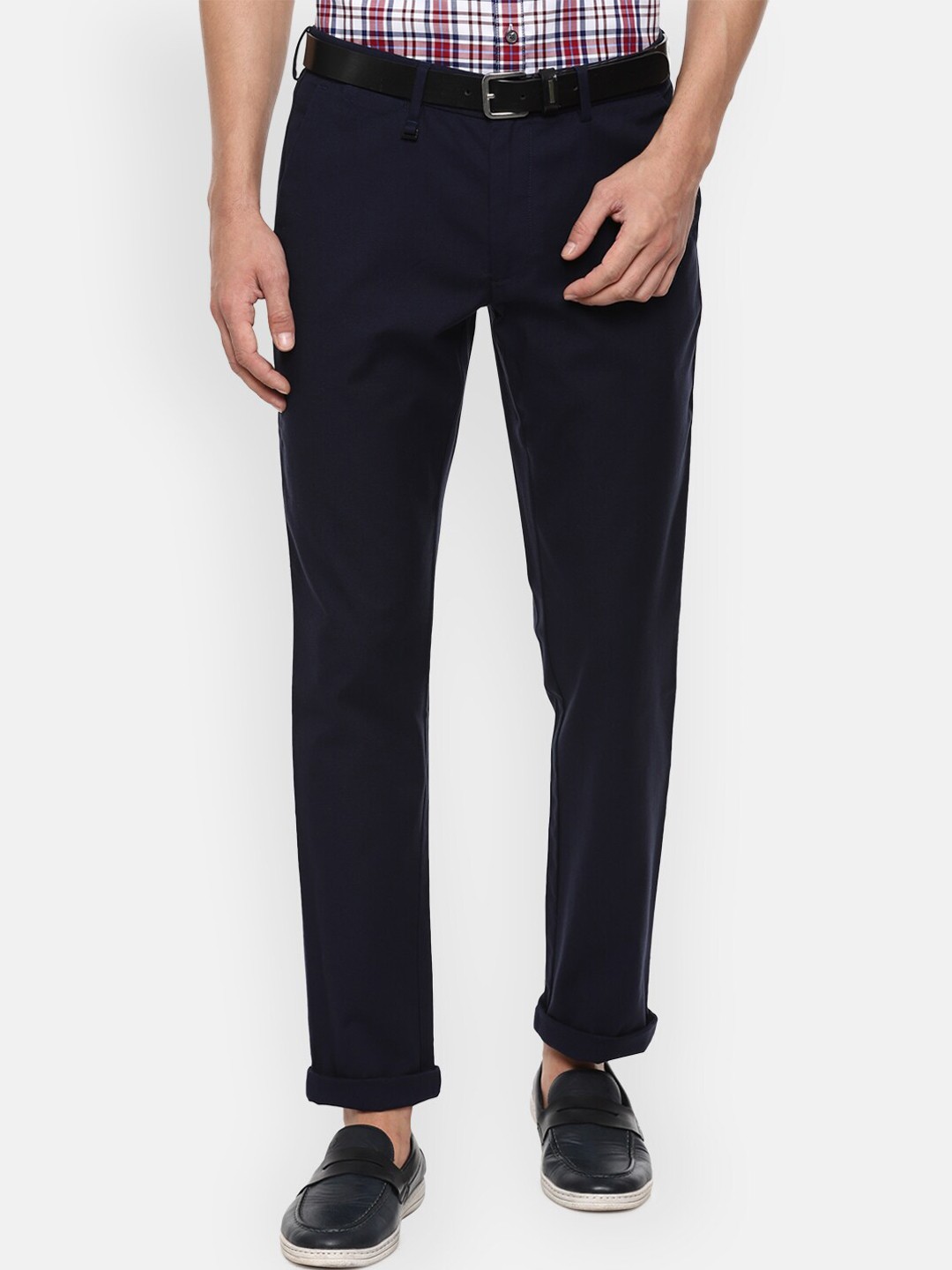 

Van Heusen Men Navy Blue Slim Fit Trousers