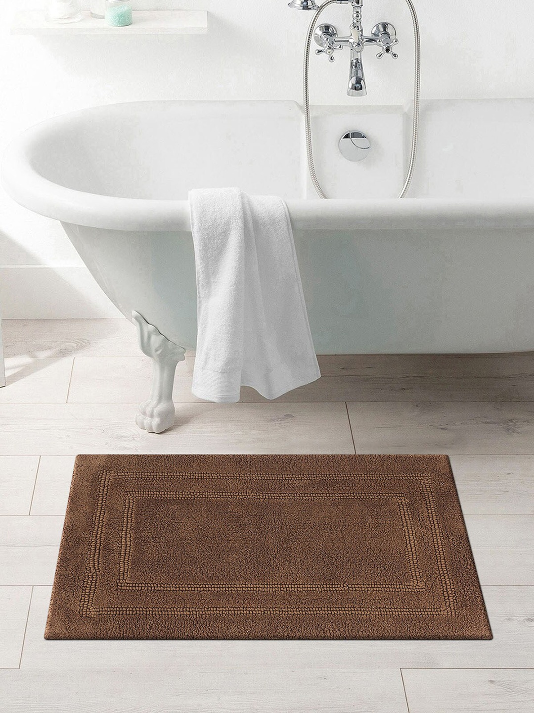 

OBSESSIONS Brown Solid Casanova Reversible Bath Rug