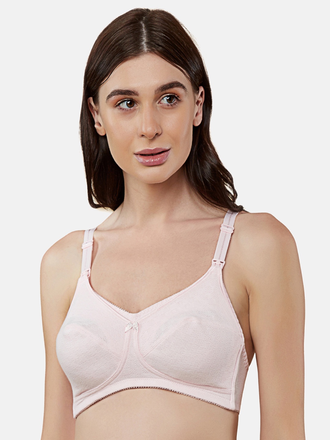 Triumph Mamabel Wireless Non Padded Comfortable Support Cotton Maternity Bra, Pink