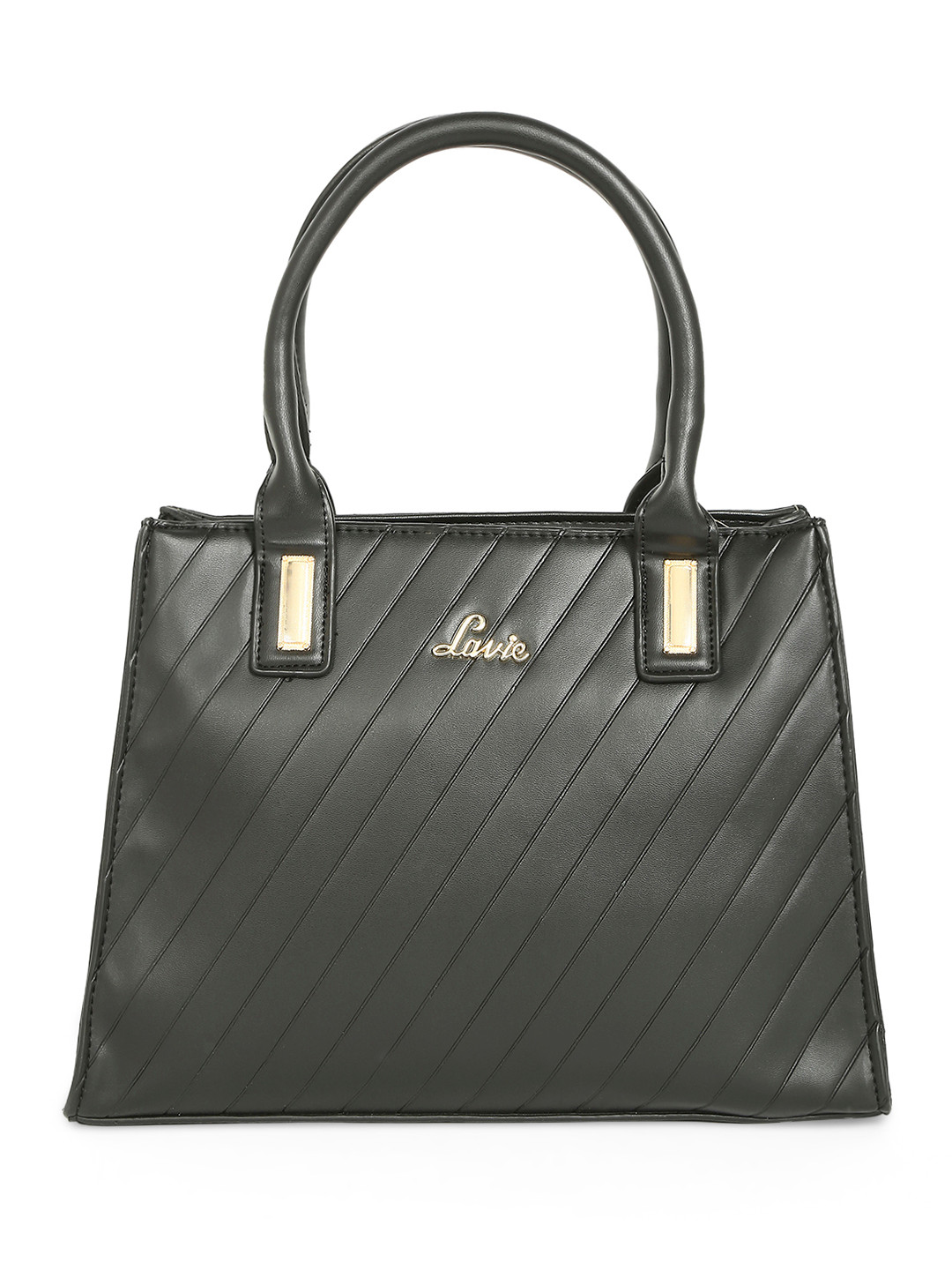 

Lavie Black Textured Quilty Handheld Bag