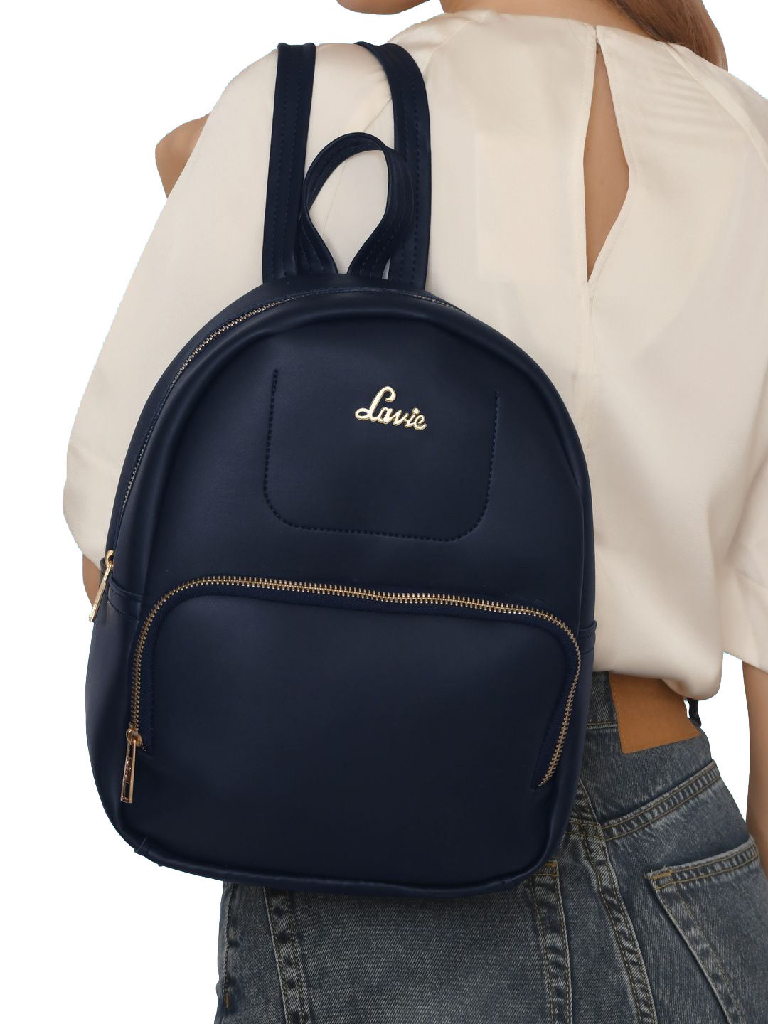 

Lavie Aries Women Black Mini Backpack, Navy blue