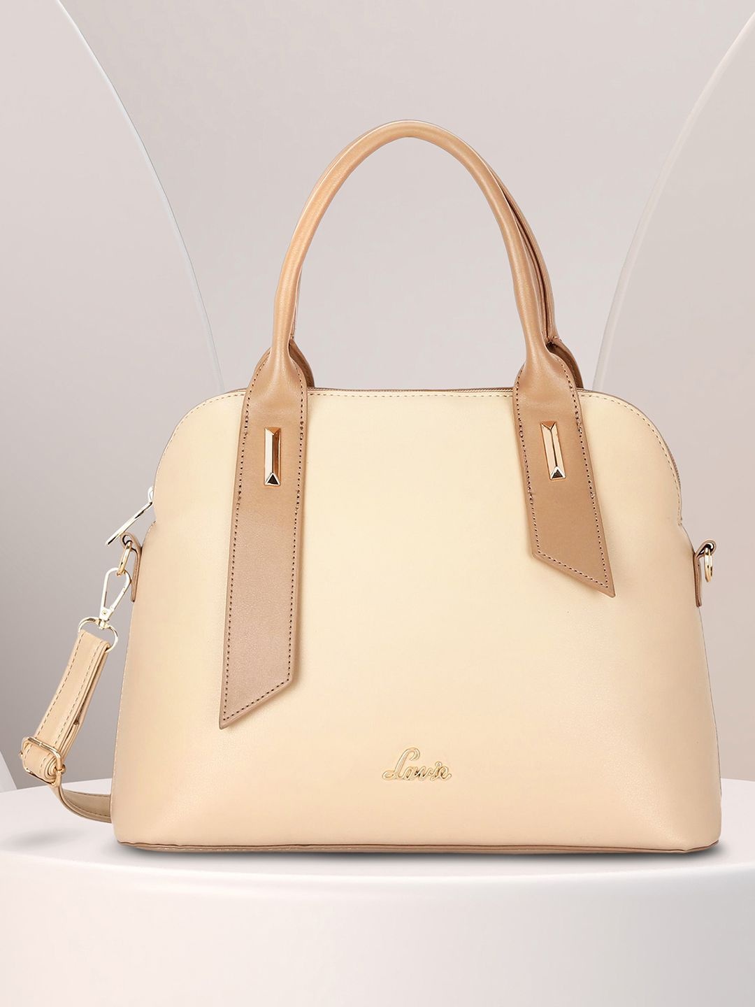 

Lavie Wurumba Beige Structured Dome Handheld Bag