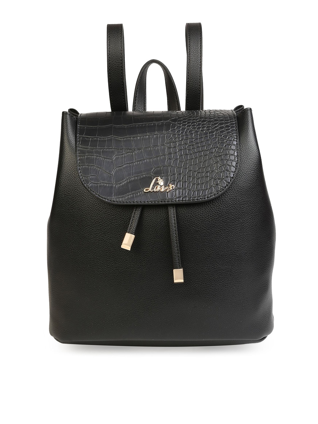 

Lavie Misty Women Black Textured Trendy Backpack