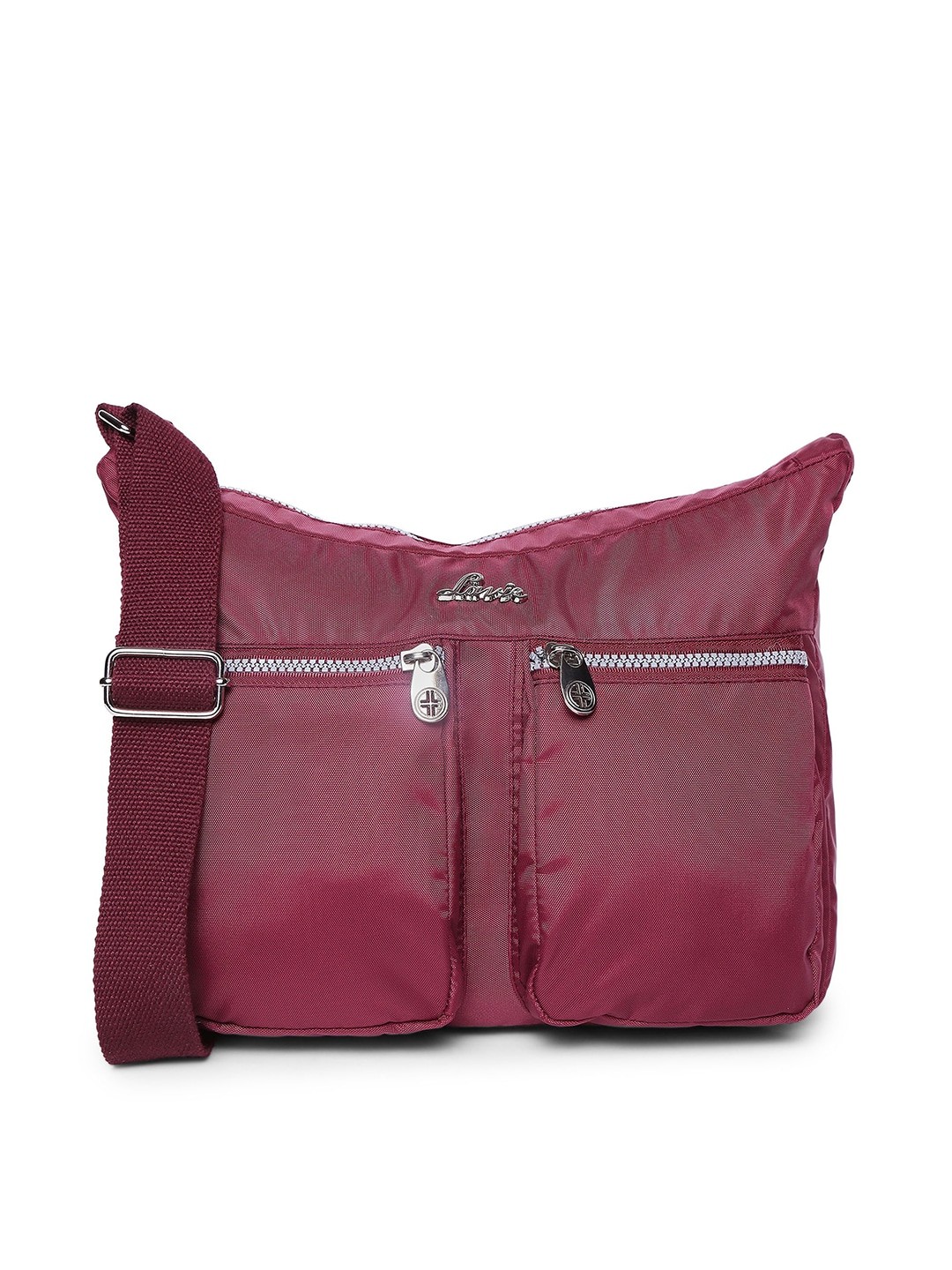 

Lavie Women Burgundy Solid Structured Sling Bag