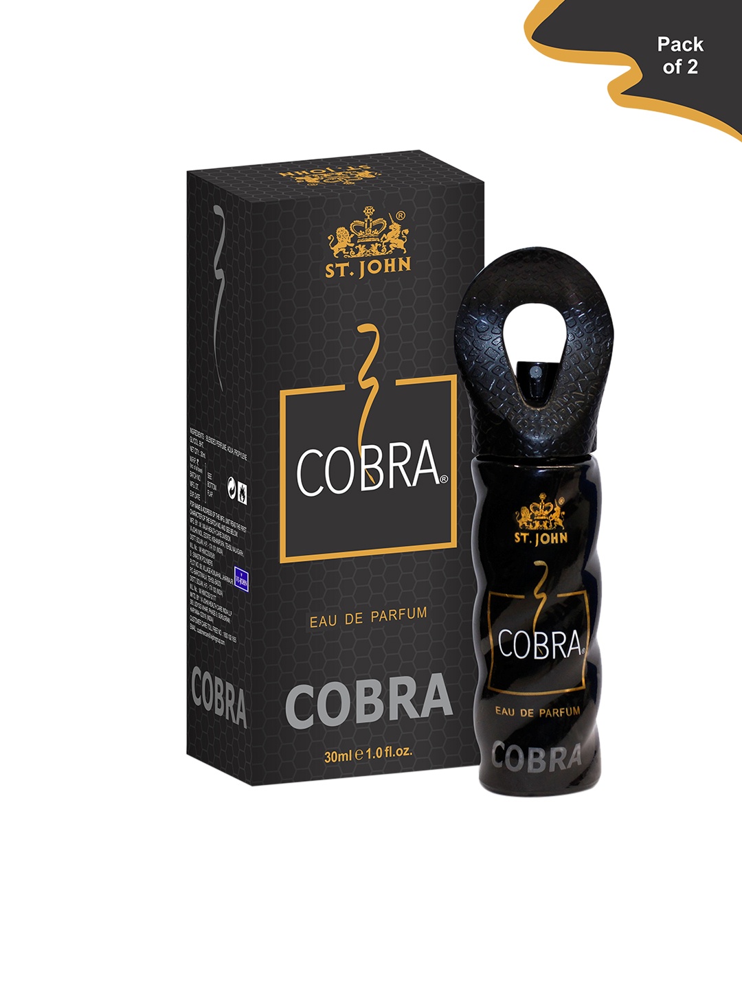 

St. John Pack of 2 Cobra Perfume - 30 ml Each, Black