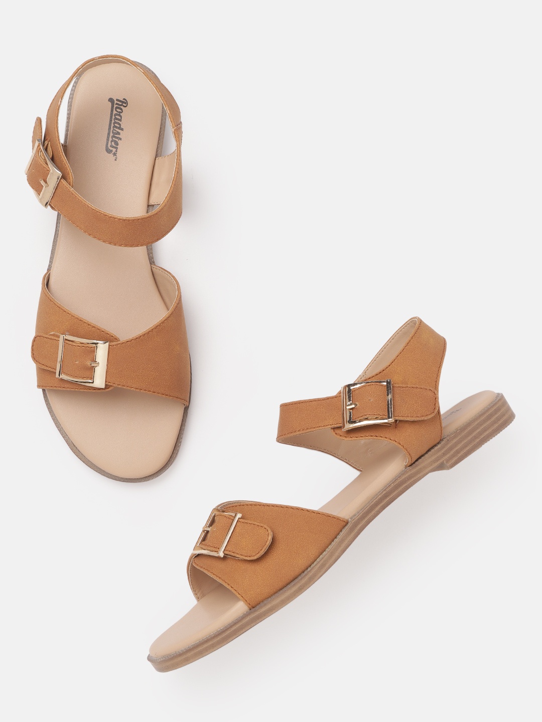 

Roadster Women Tan Brown Solid Open Toe Flats