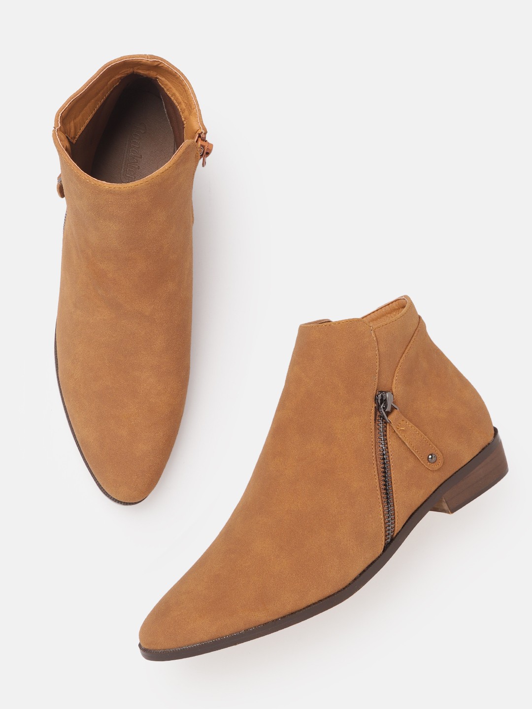 

Roadster Women Tan Brown Solid Mid-Top Flat Boots