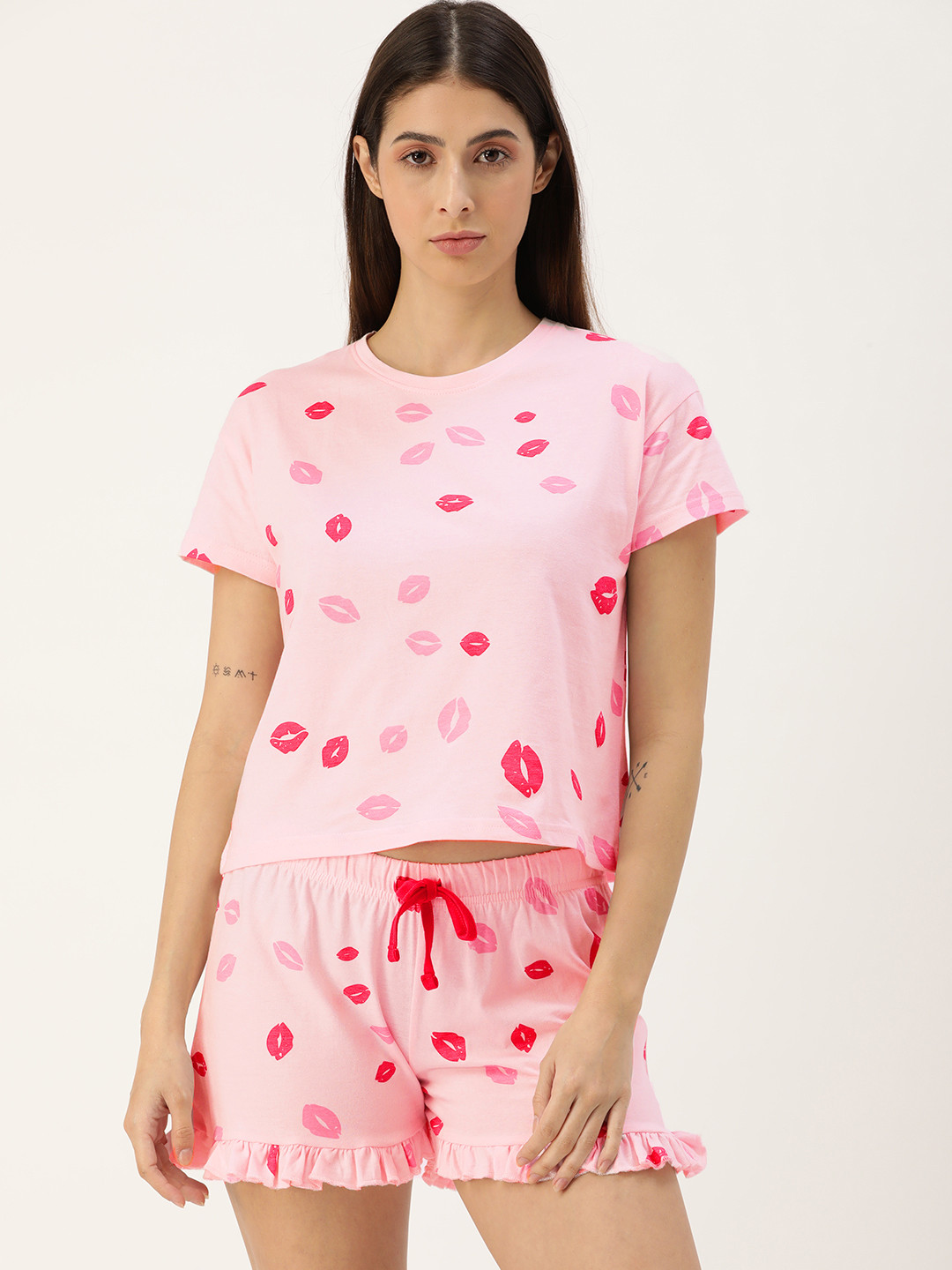 

Slumber Jill Women Pink Printed Night suit