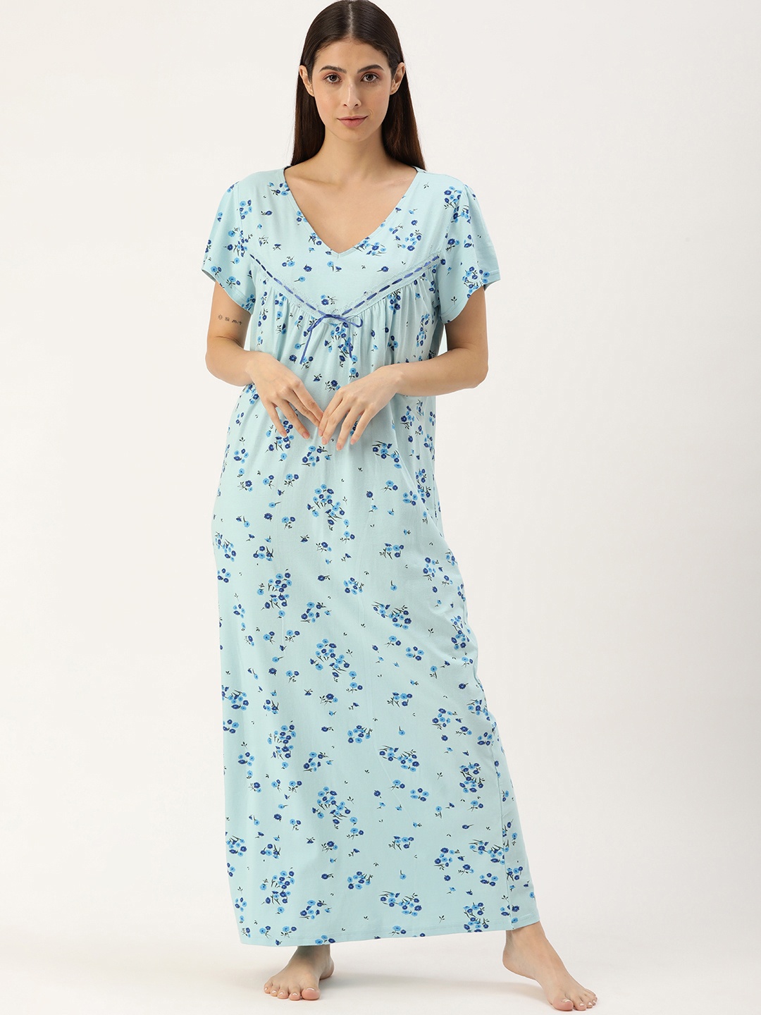 

Slumber Jill Blue Printed Maxi Nightdress
