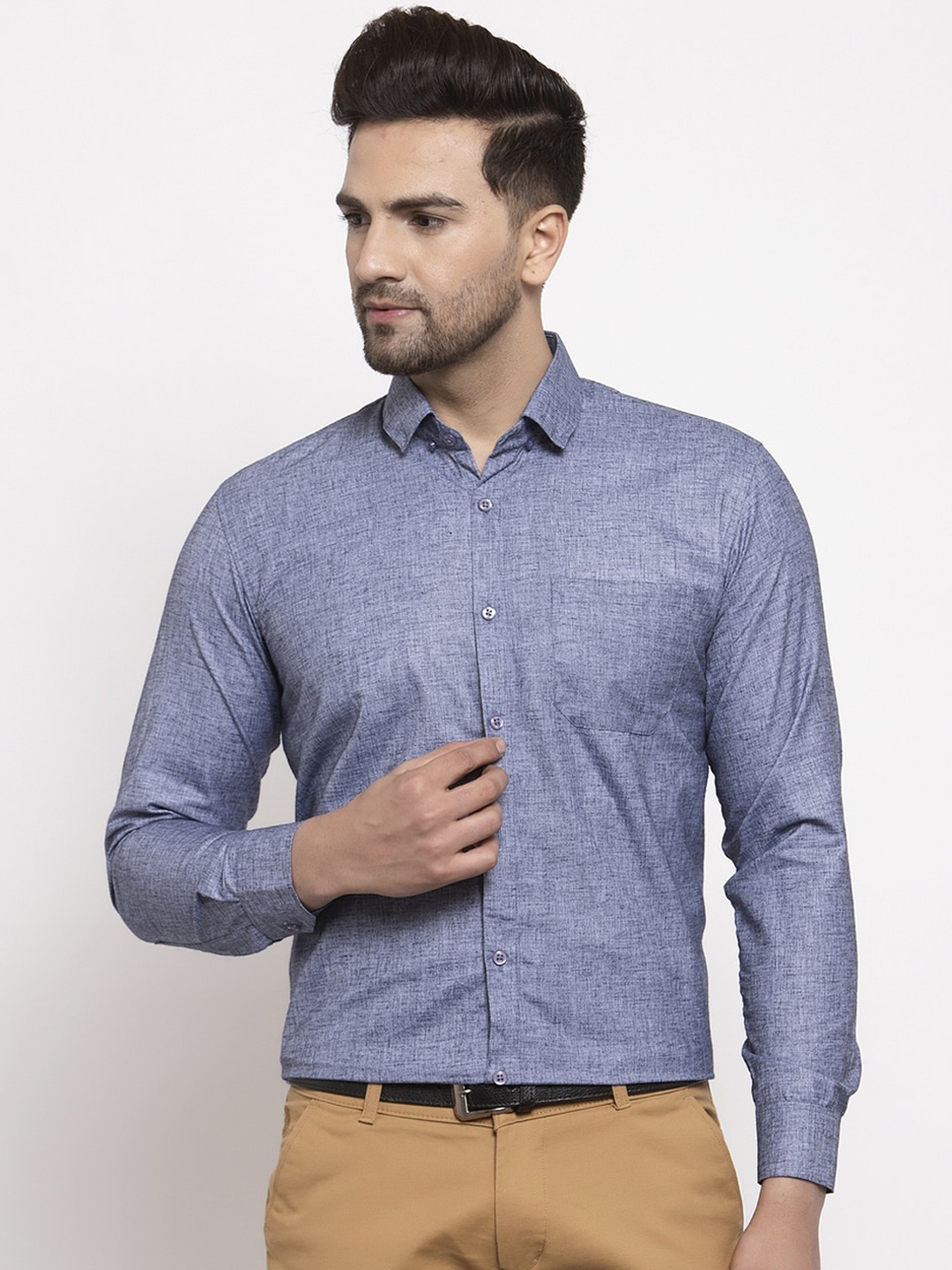 

JAINISH Men Grey Cotton Formal Shirt