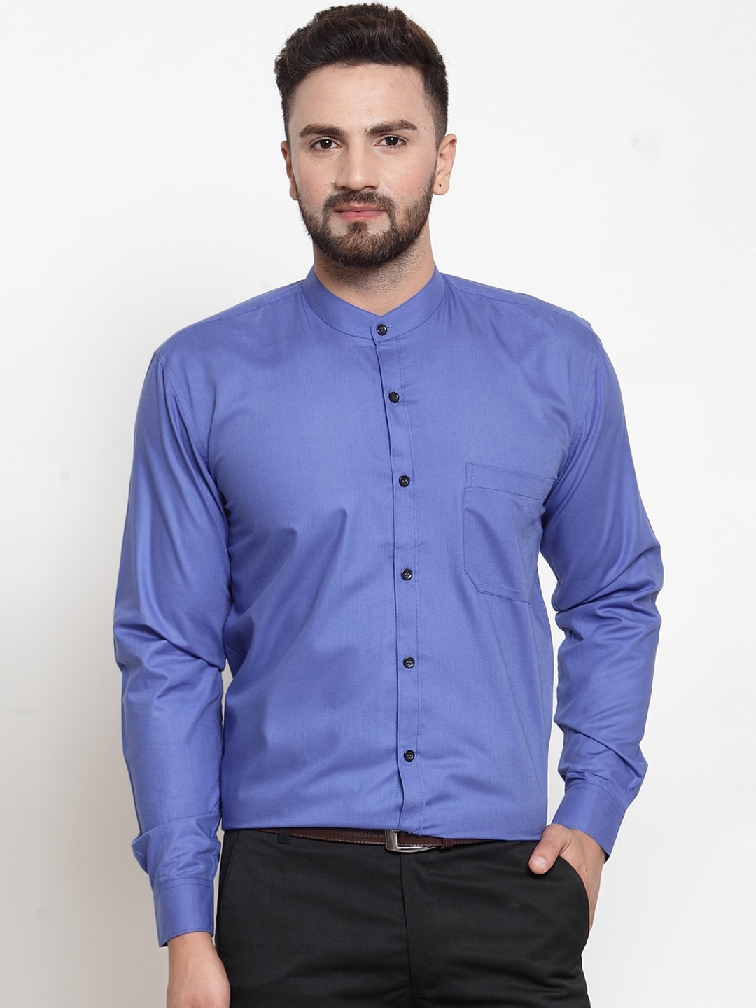 

JAINISH Men Blue Solid Formal Shirt
