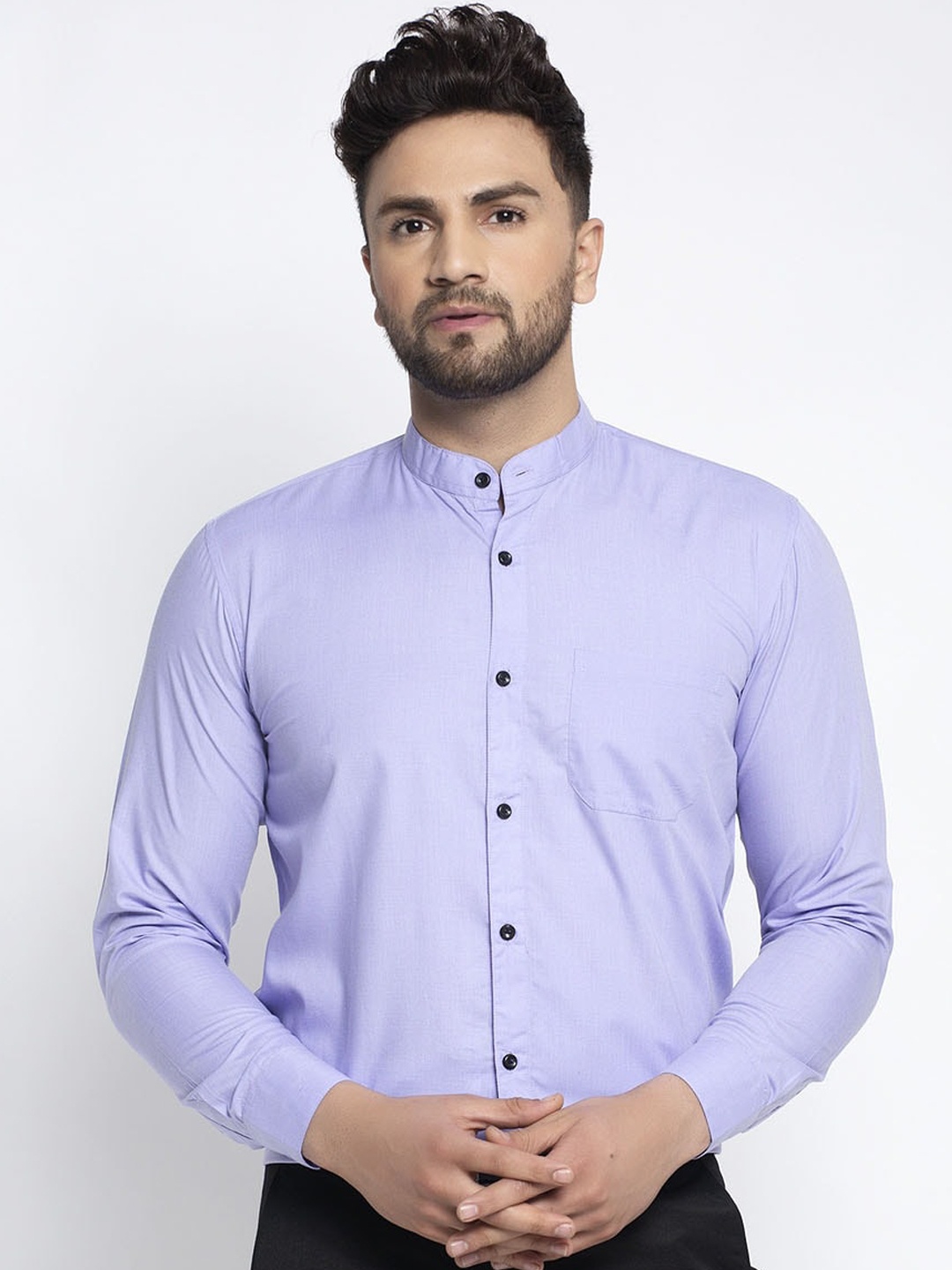 

JAINISH Men Purple Pure Cotton Formal Shirt