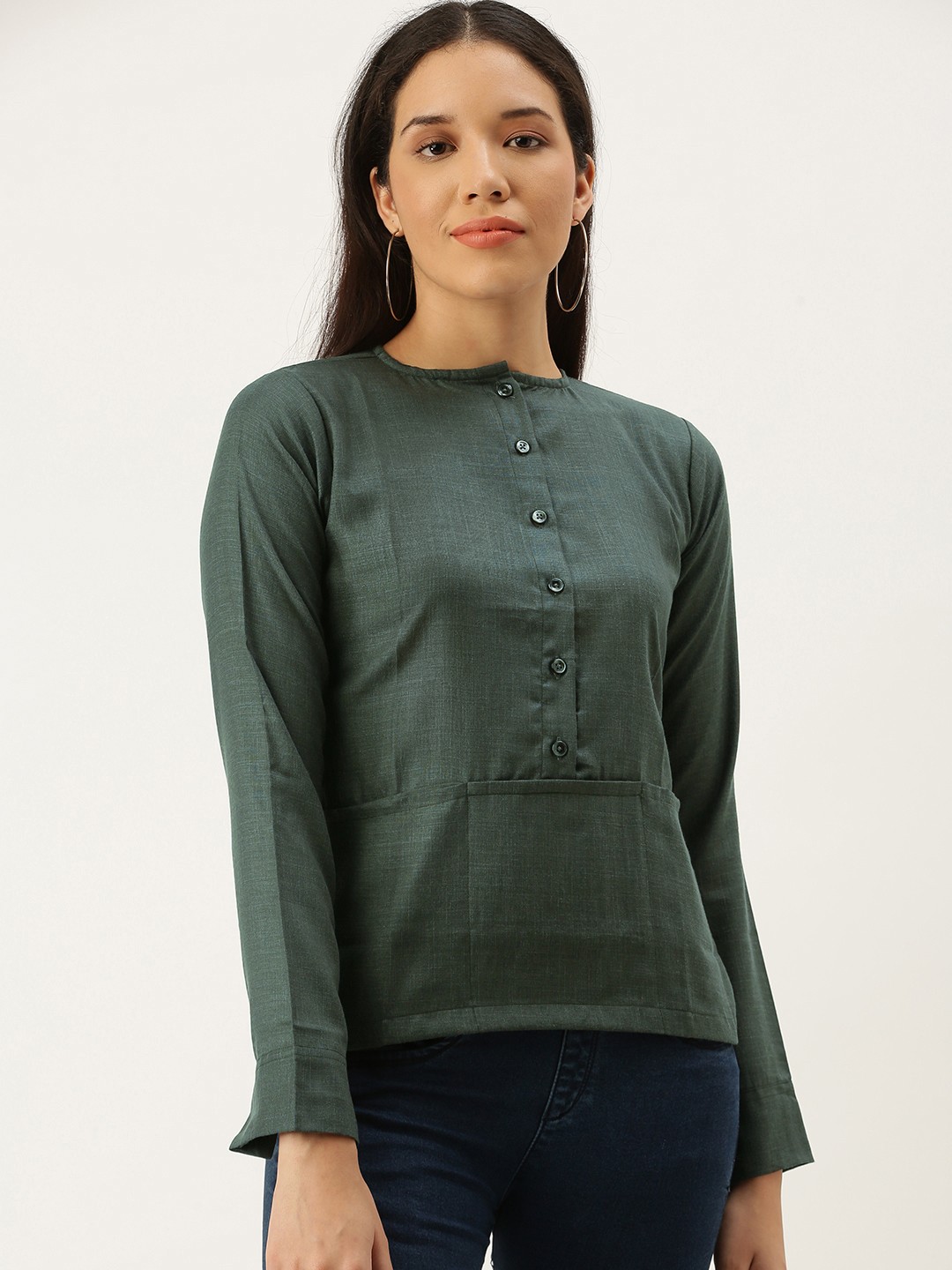 

COUPER & COLL Green Shirt Style Top
