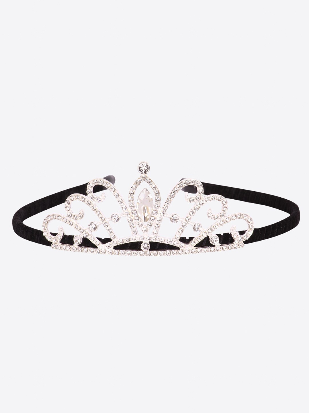 

CUTECUMBER Girls Black & White Embellished Crown Hair Band