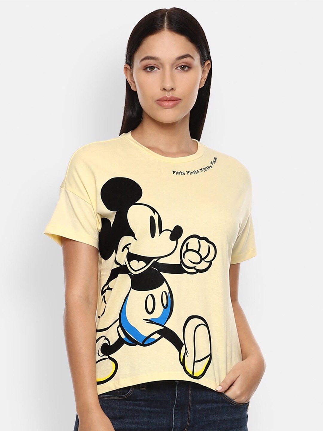 

Van Heusen Woman Women Yellow Mickey Mouse Printed T-shirt
