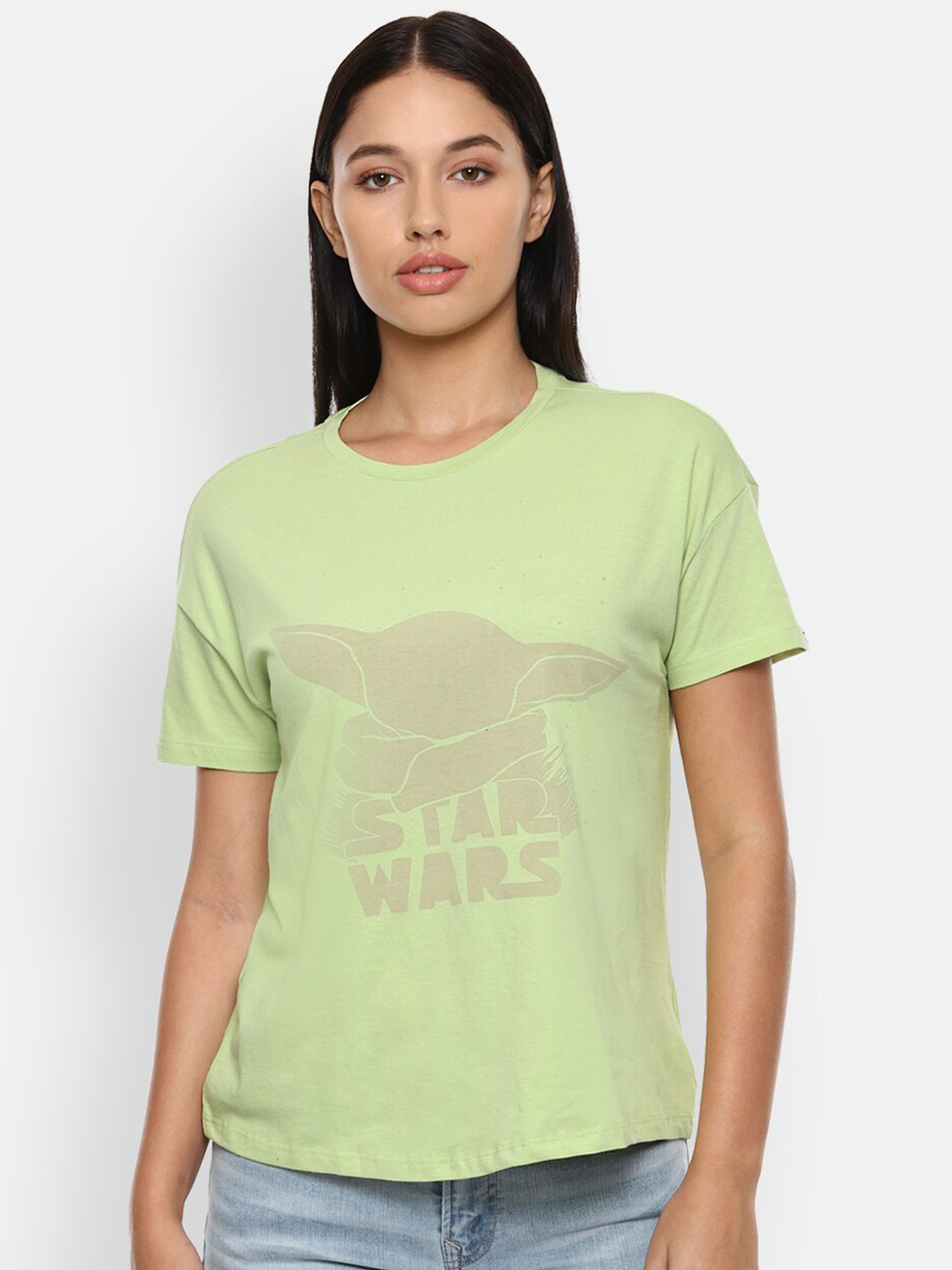 

Van Heusen Woman Women Green Printed Applique T-shirt