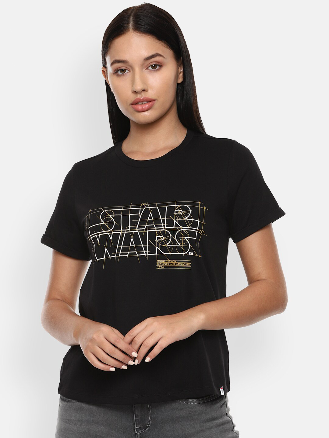

Van Heusen Woman Women Black Star Wars Printed T-shirt