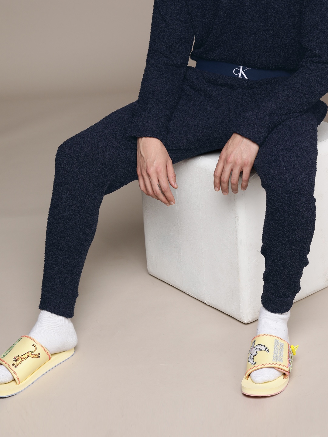 

Calvin Klein Underwear Men Navy Blue Solid Lounge Pants