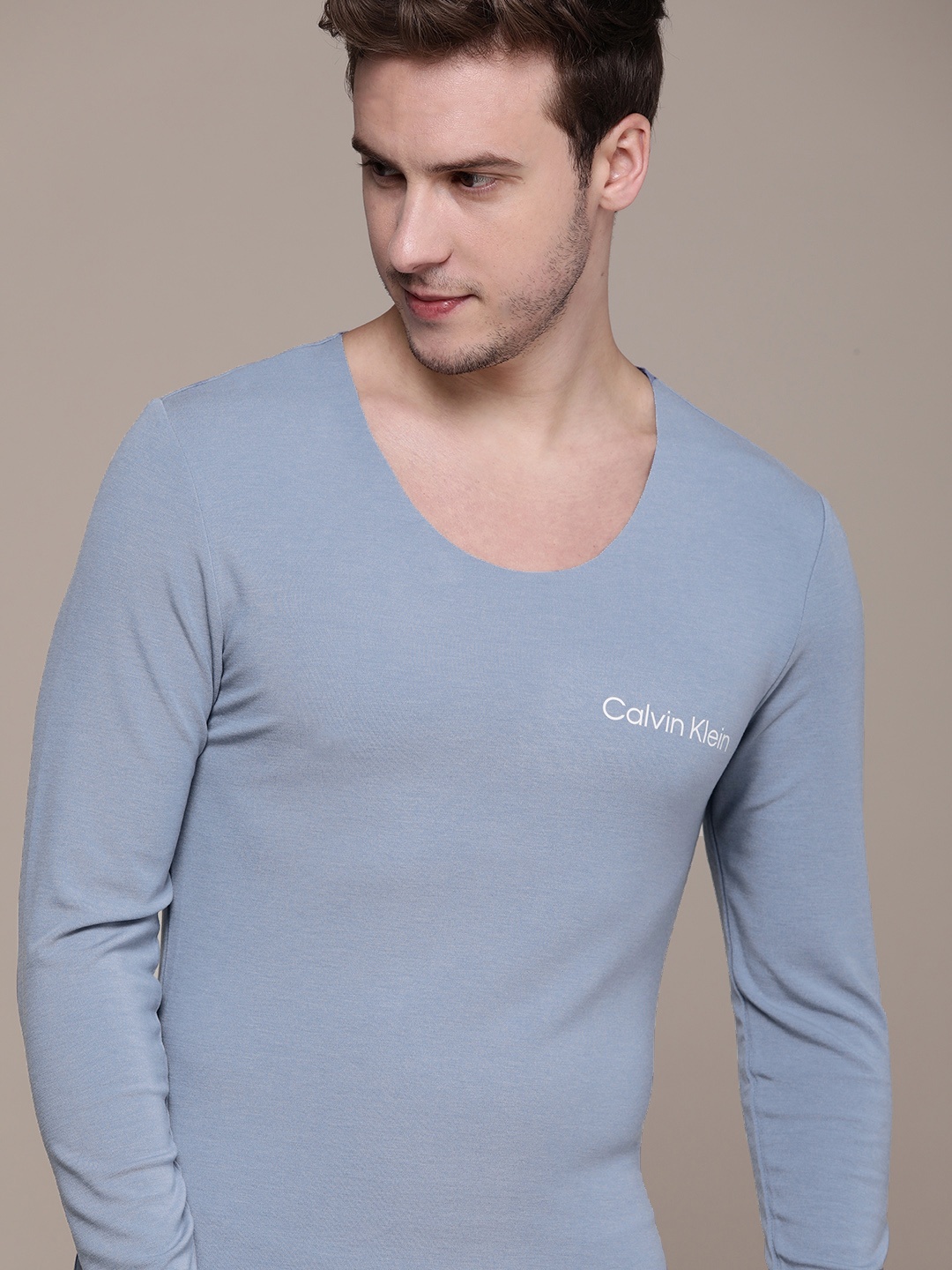 

Calvin Klein Underwear Men Blue Solid Round Neck Lounge T-shirt