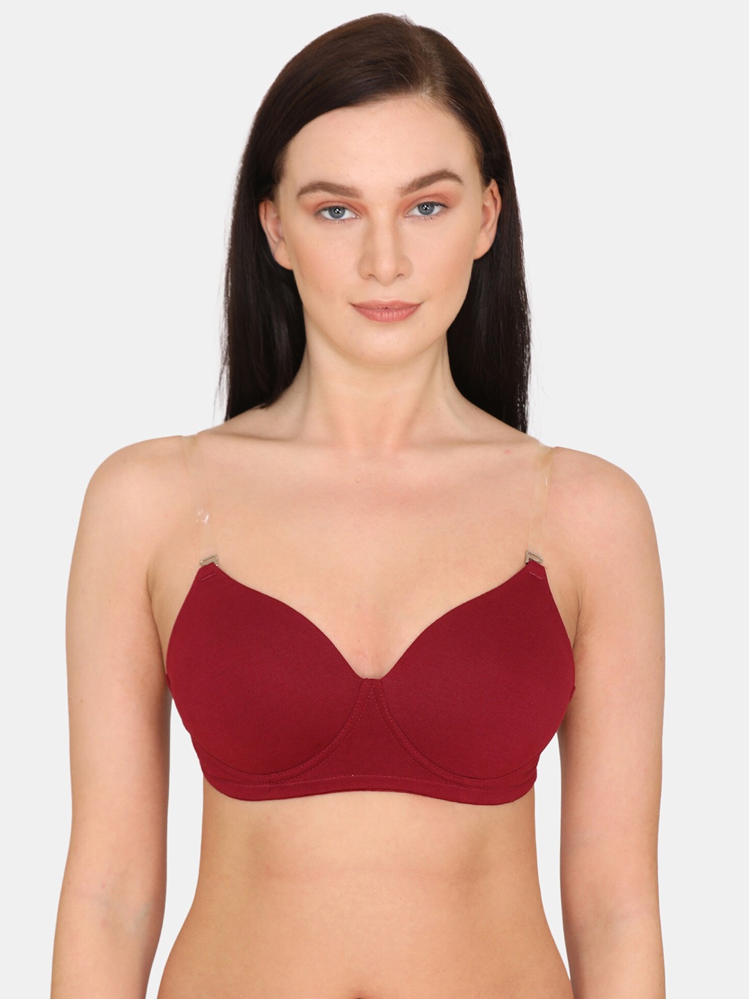 

Zivame Red T-shirt Bra - Half Coverage Lightly Padded