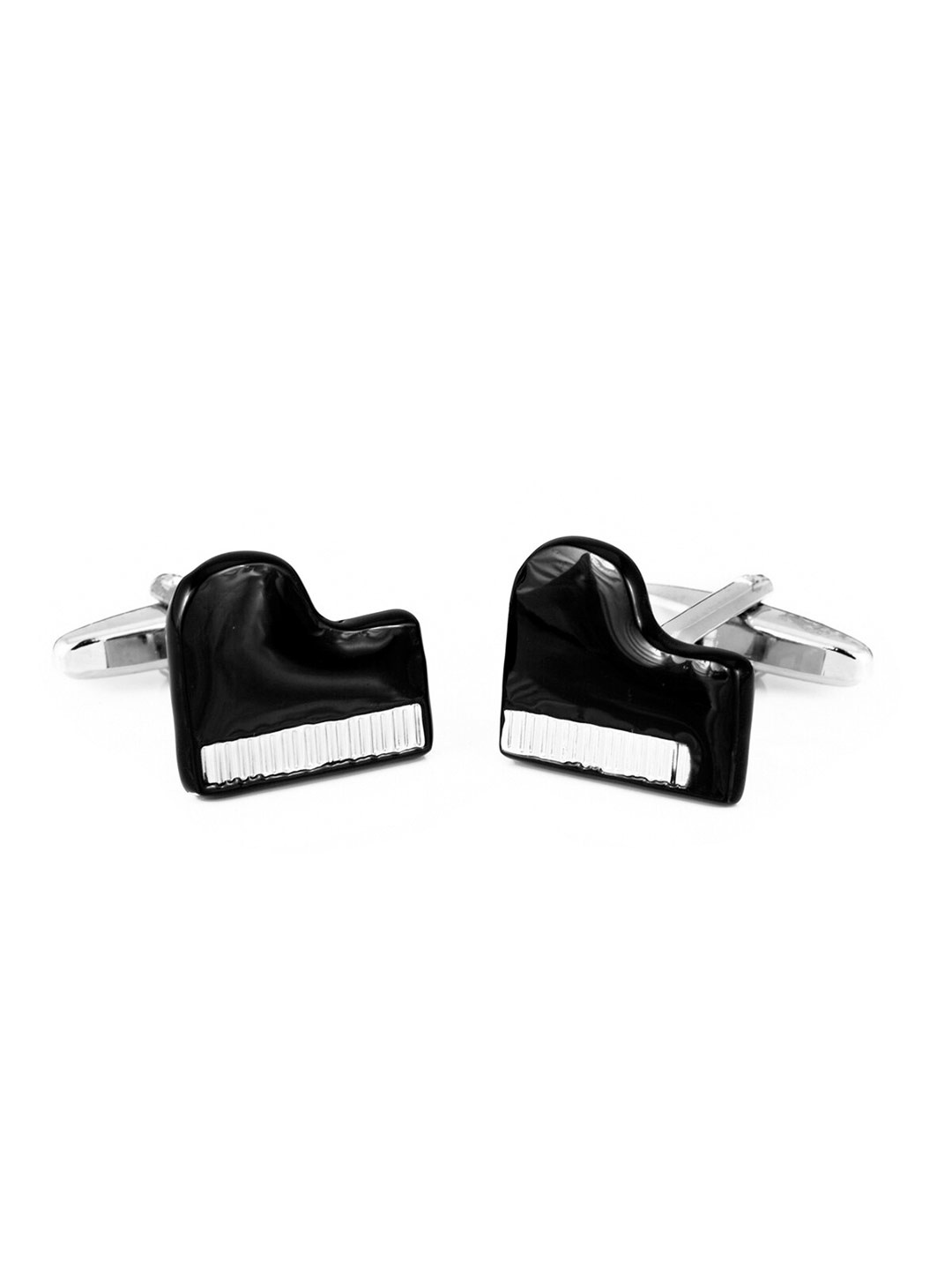 

Tossido Black & Silver-Toned Contemporary Cufflink