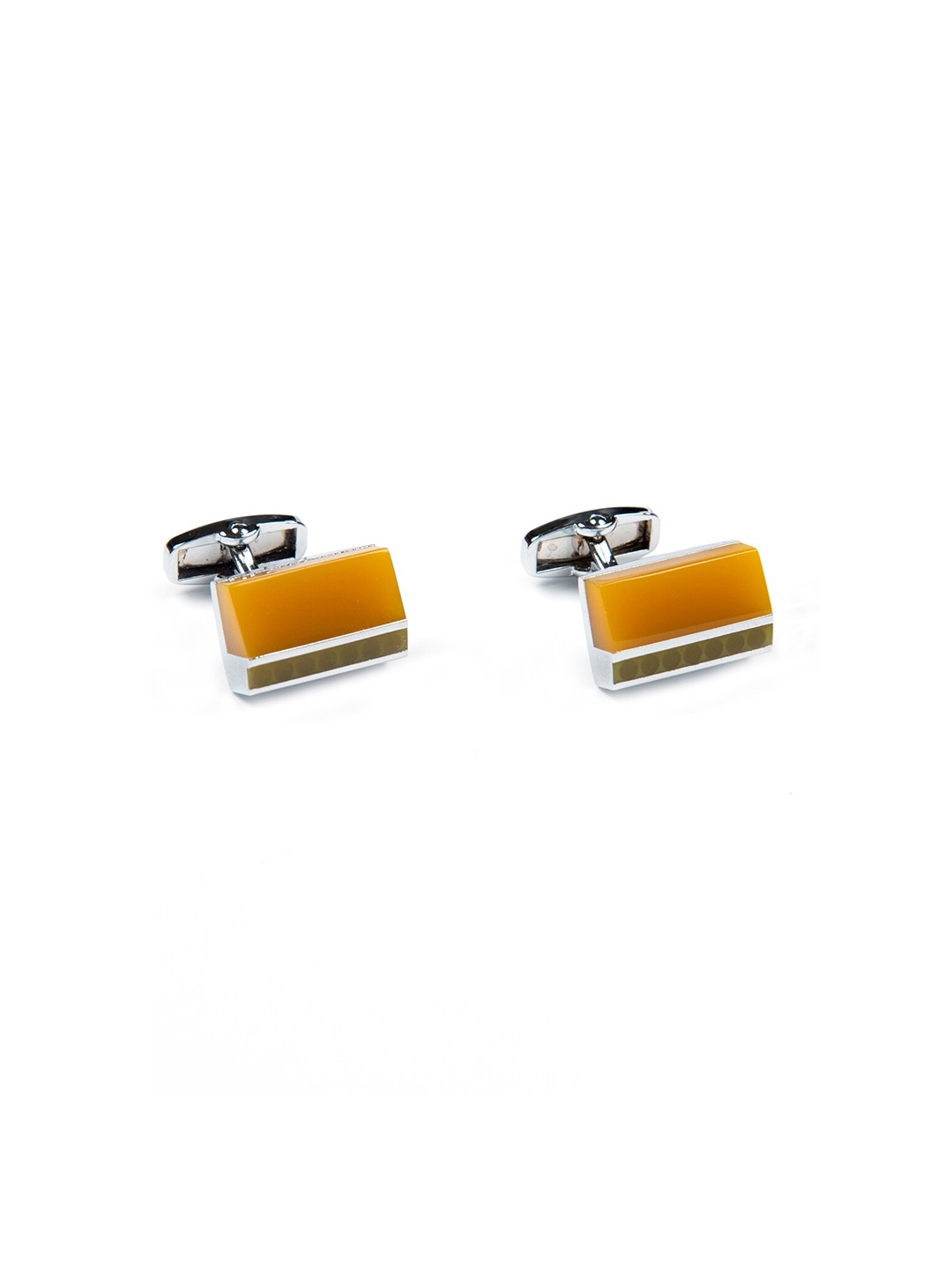 

Tossido Orange & Silver-Toned Cufflink