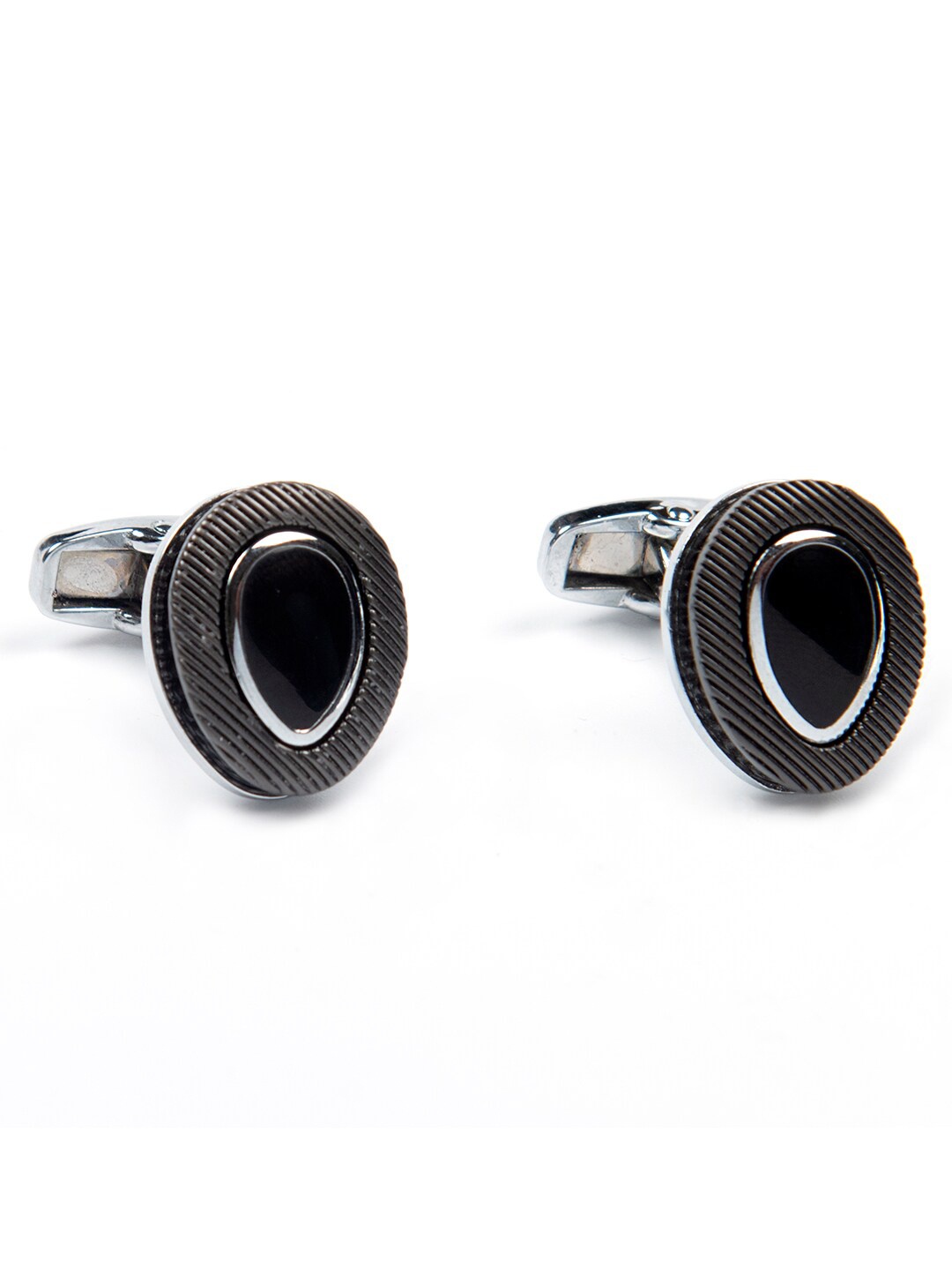 

Tossido Black & Silver-Toned Cufflink