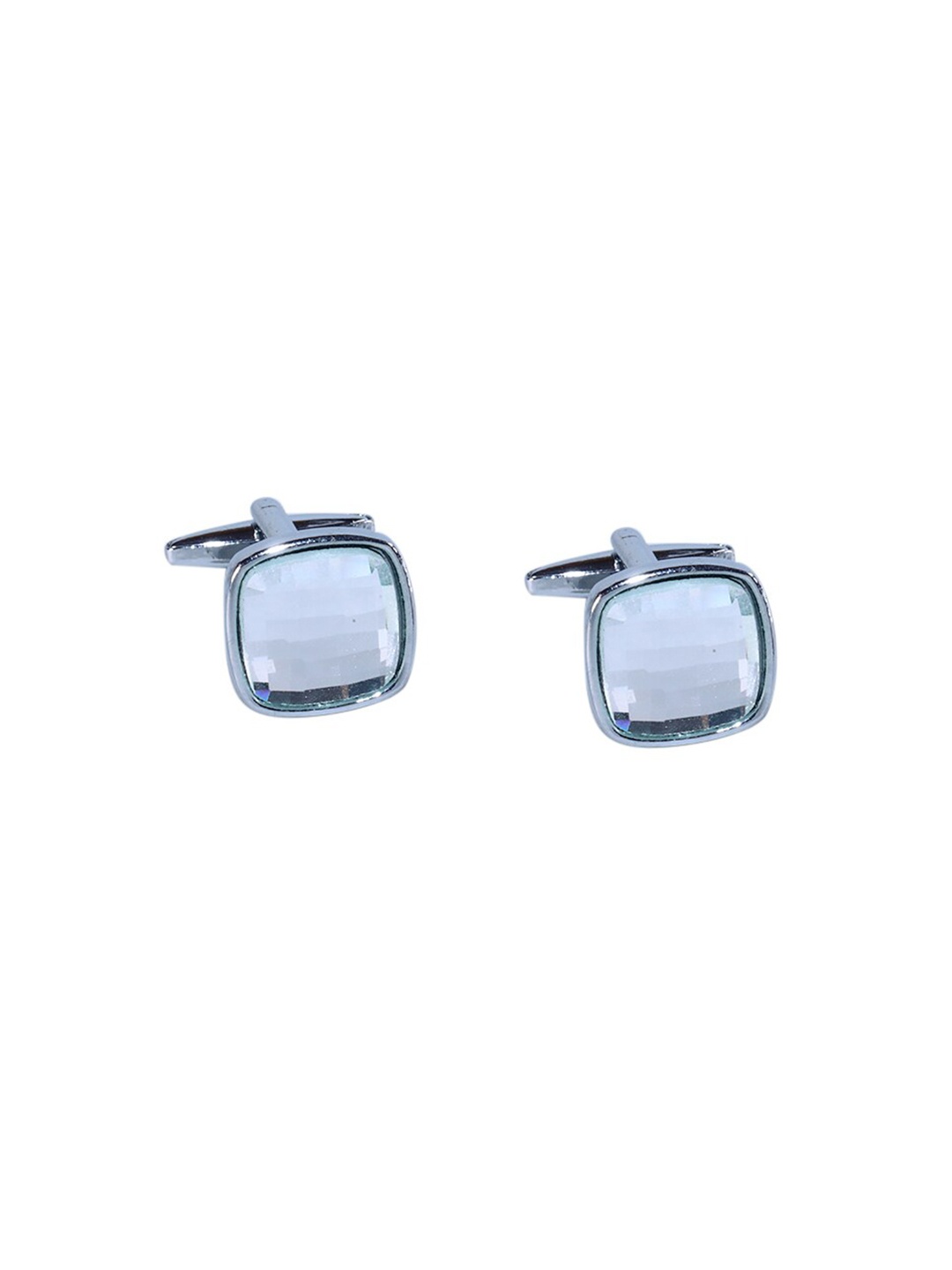

Tossido White & Silver-Toned Cufflink