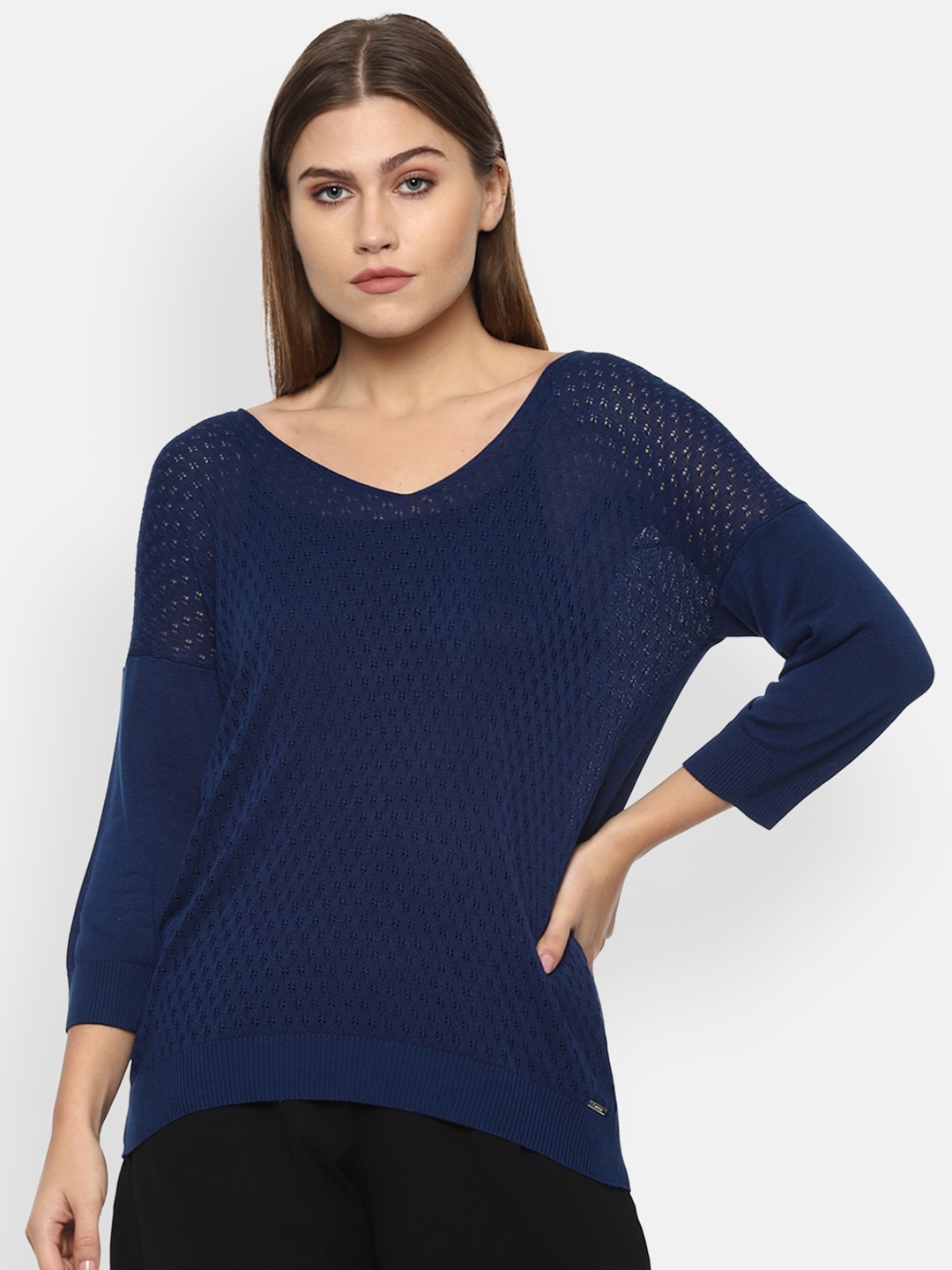 

Van Heusen Woman Women Navy Blue Floral Pullover