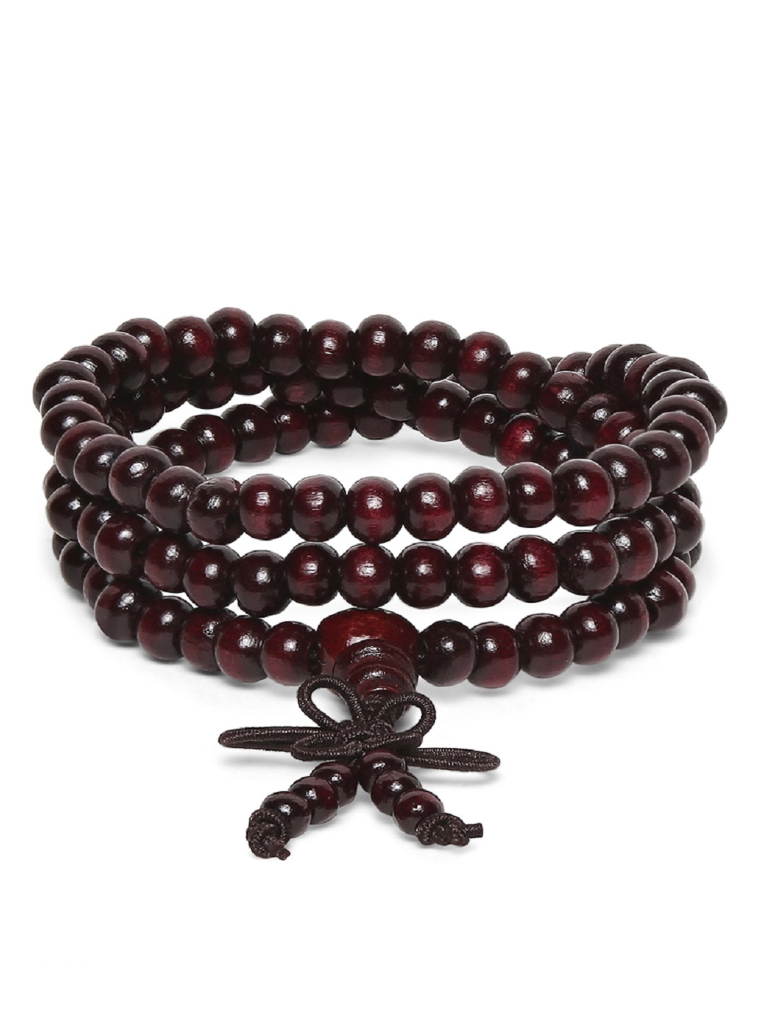 

OOMPH Men Maroon Handcrafted Buddha Meditation Prayer Beads Multistrand Bracelet