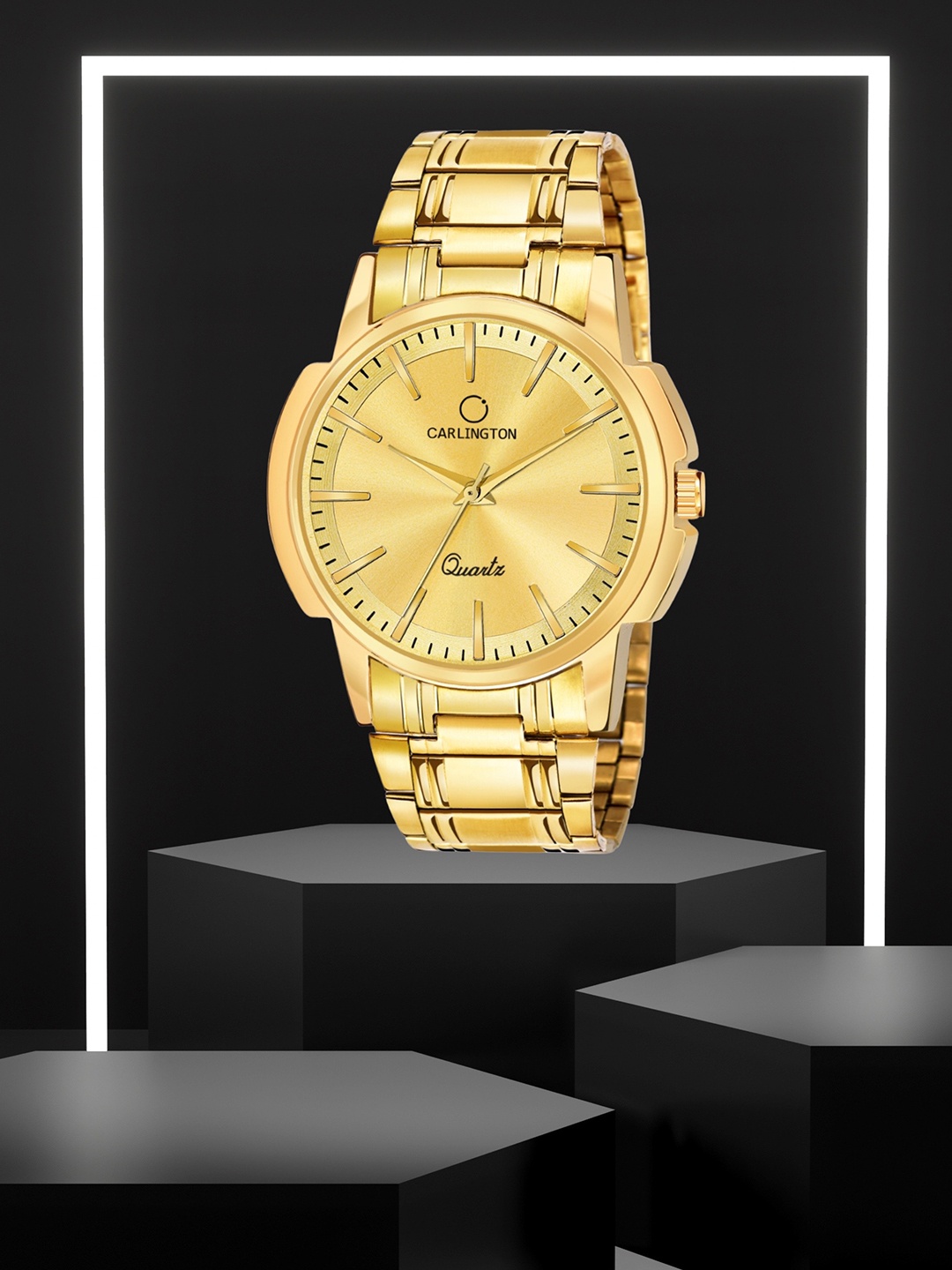 

CARLINGTON Men Gold-Toned Dial & Gold-Plated Straps Analogue Watch CT-6110GG