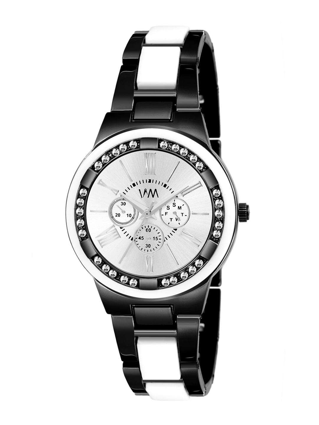 

Watch Me Women Silver-Toned Embellished Dial & Black Analogue Watch - PP-029