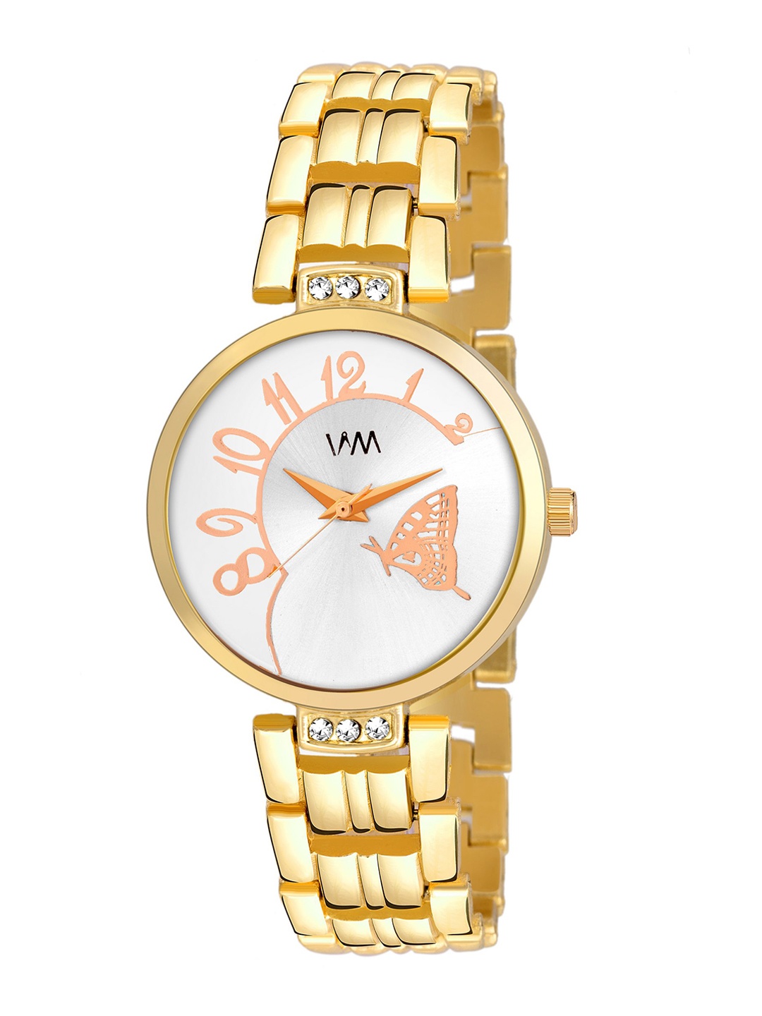 

Watch Me Women White Patterned Dial & Gold Toned Analogue Watches -PP-039