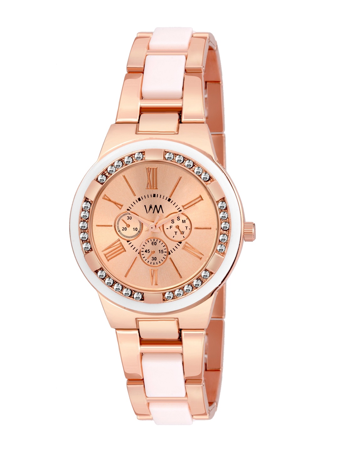 

Watch Me Women Rose Gold-Toned Embellished Dial Analogue Watches - PP-021