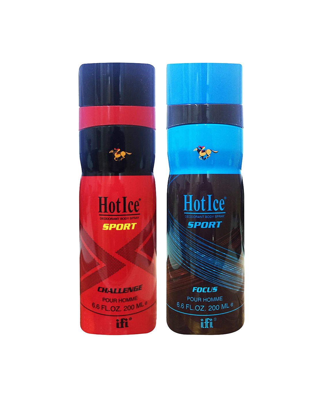 

Hot Ice Men Set of 2 Sports Challenge & Focus Deodorant - 200 ml each, Multi