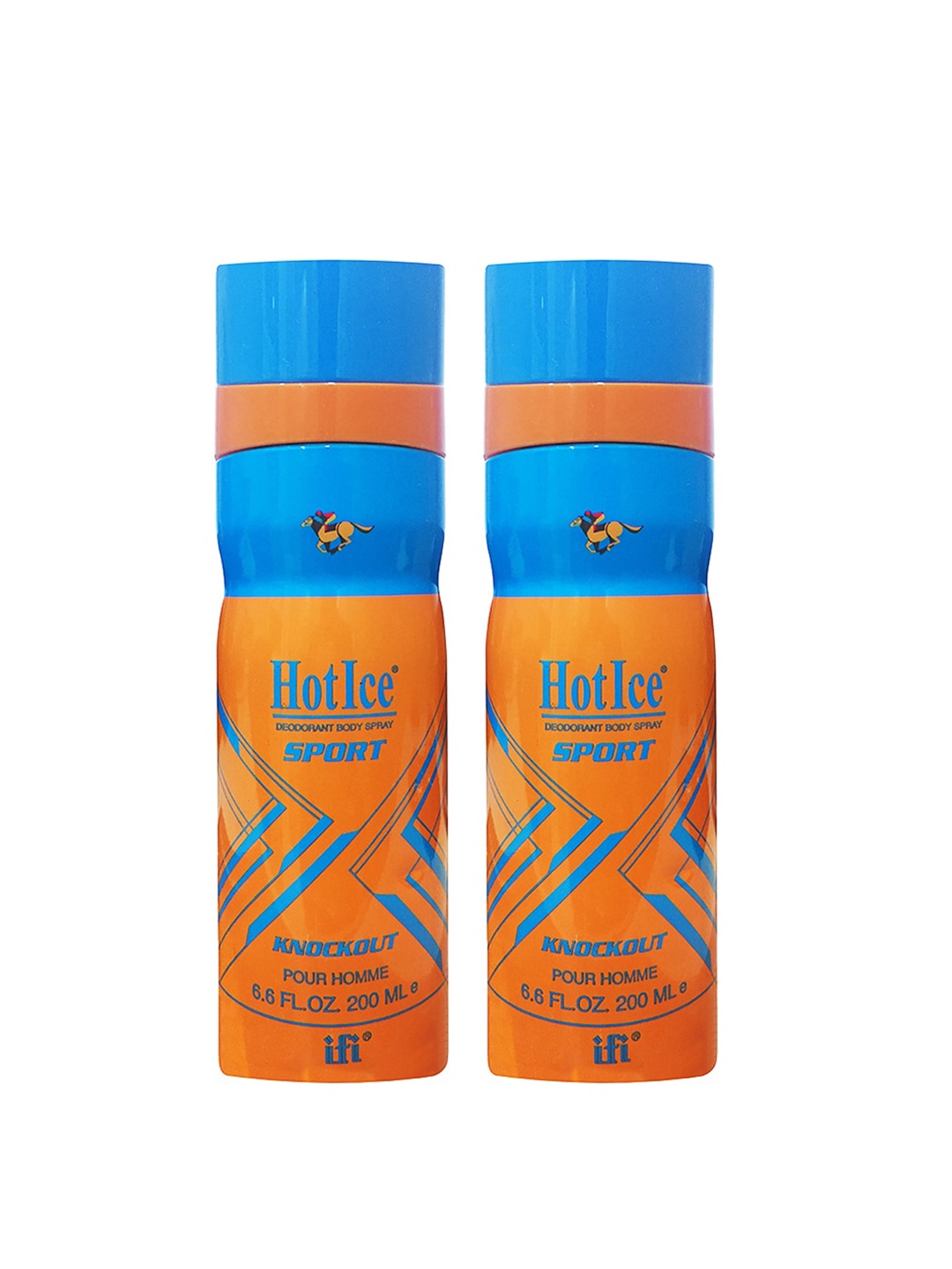 

Hot Ice Mens Pack of 2 Sports Knockout Deodorant - 200ml, Multi