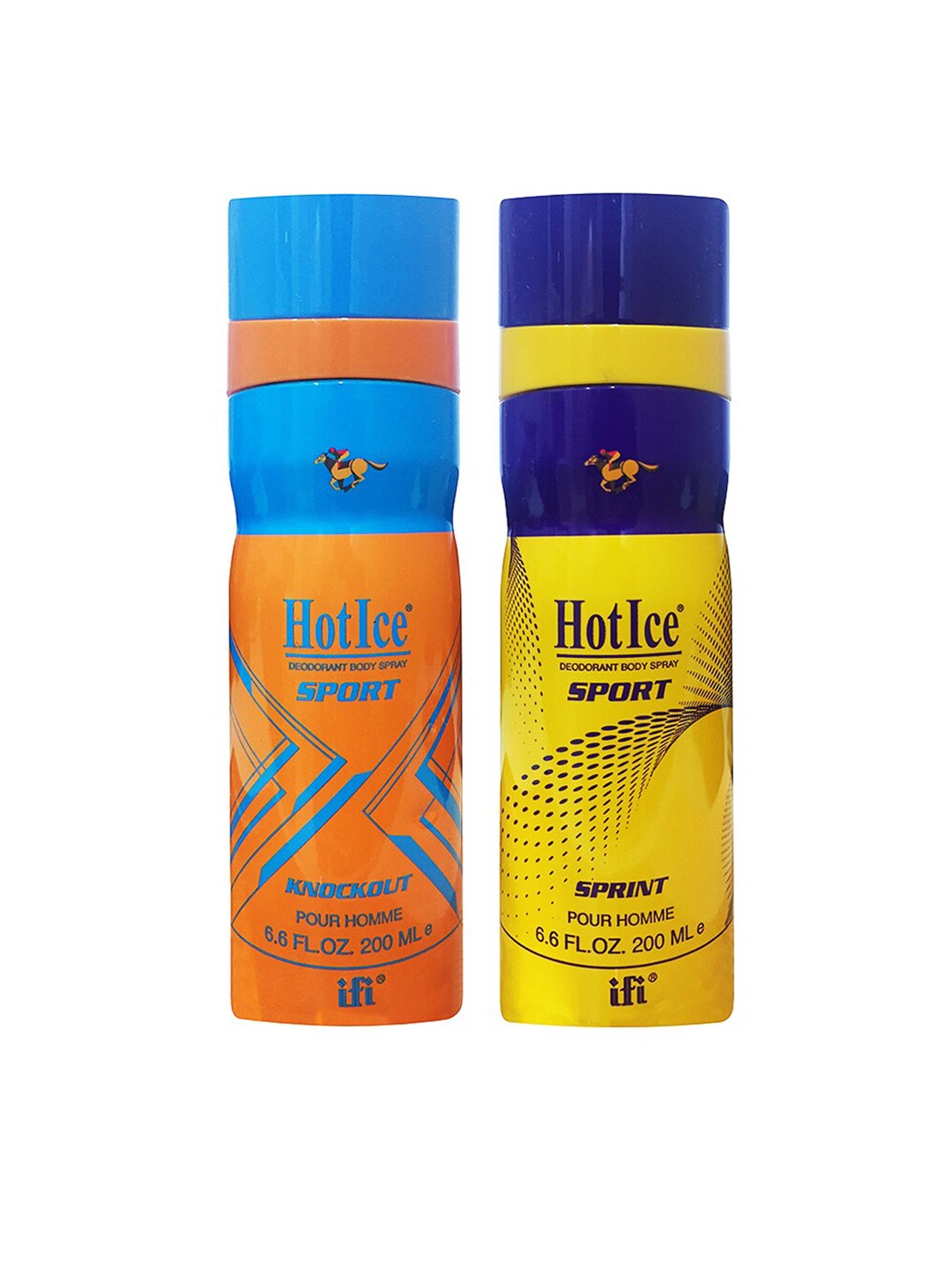 

Hot Ice Men Set of 2 Sports Knockout & Sprint Deodorant - 200 ml each, Multi
